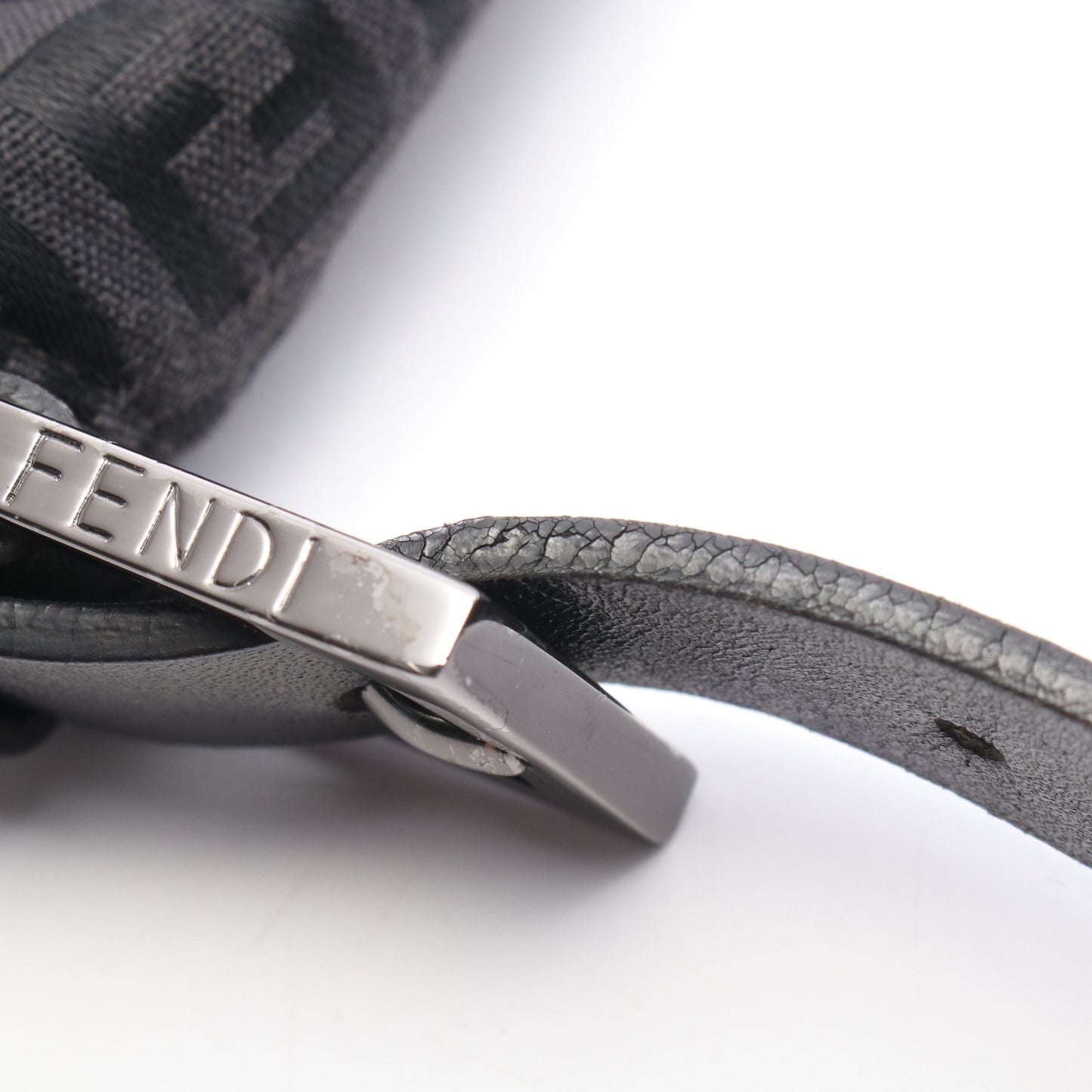 マンマバケット ズッキーノ ワンショルダーバッグ キャンバス レザー ブラック フェンディ バッグ FENDI