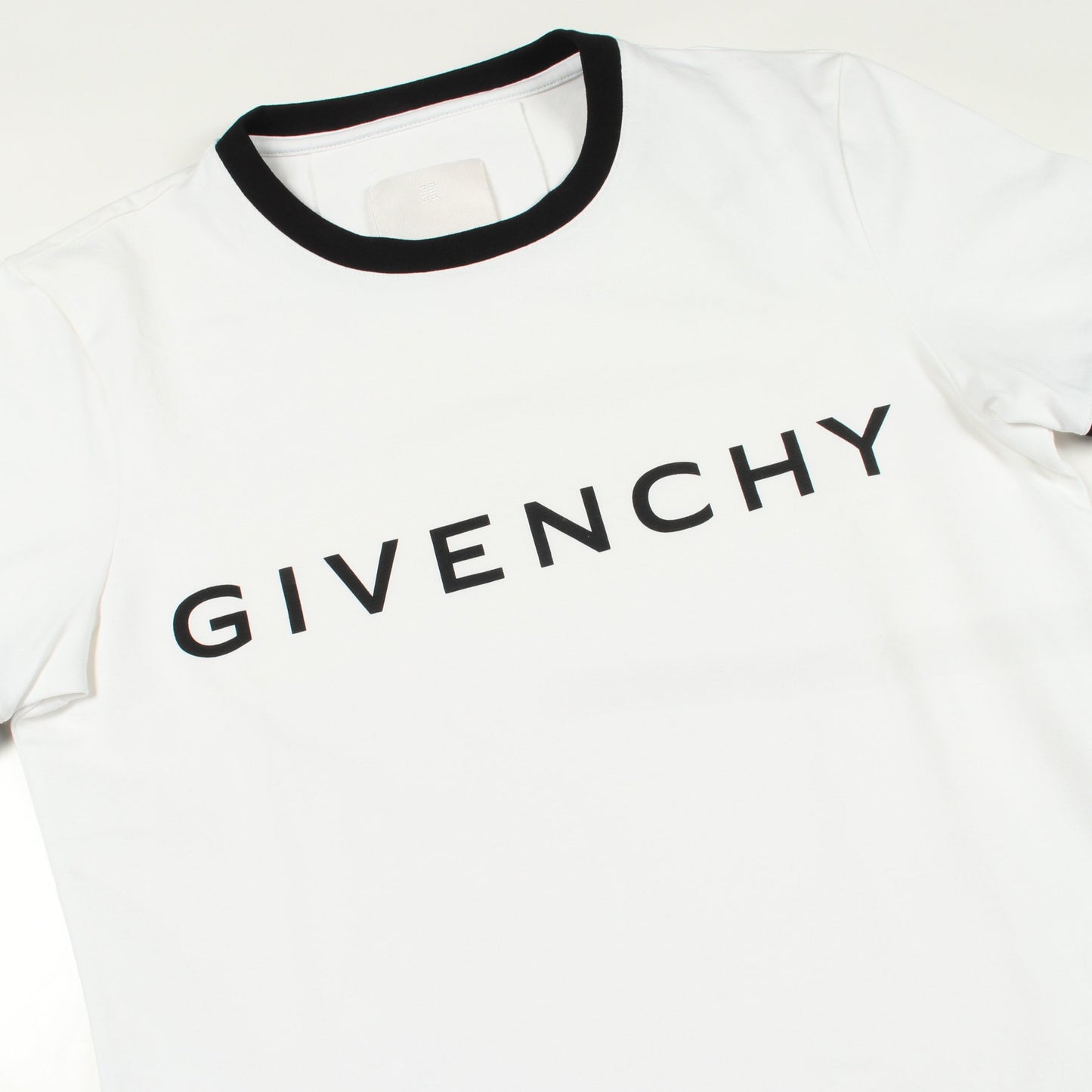 ロゴ スリムフィット 半袖Tシャツ コットン ホワイト ブラック ジバンシィ