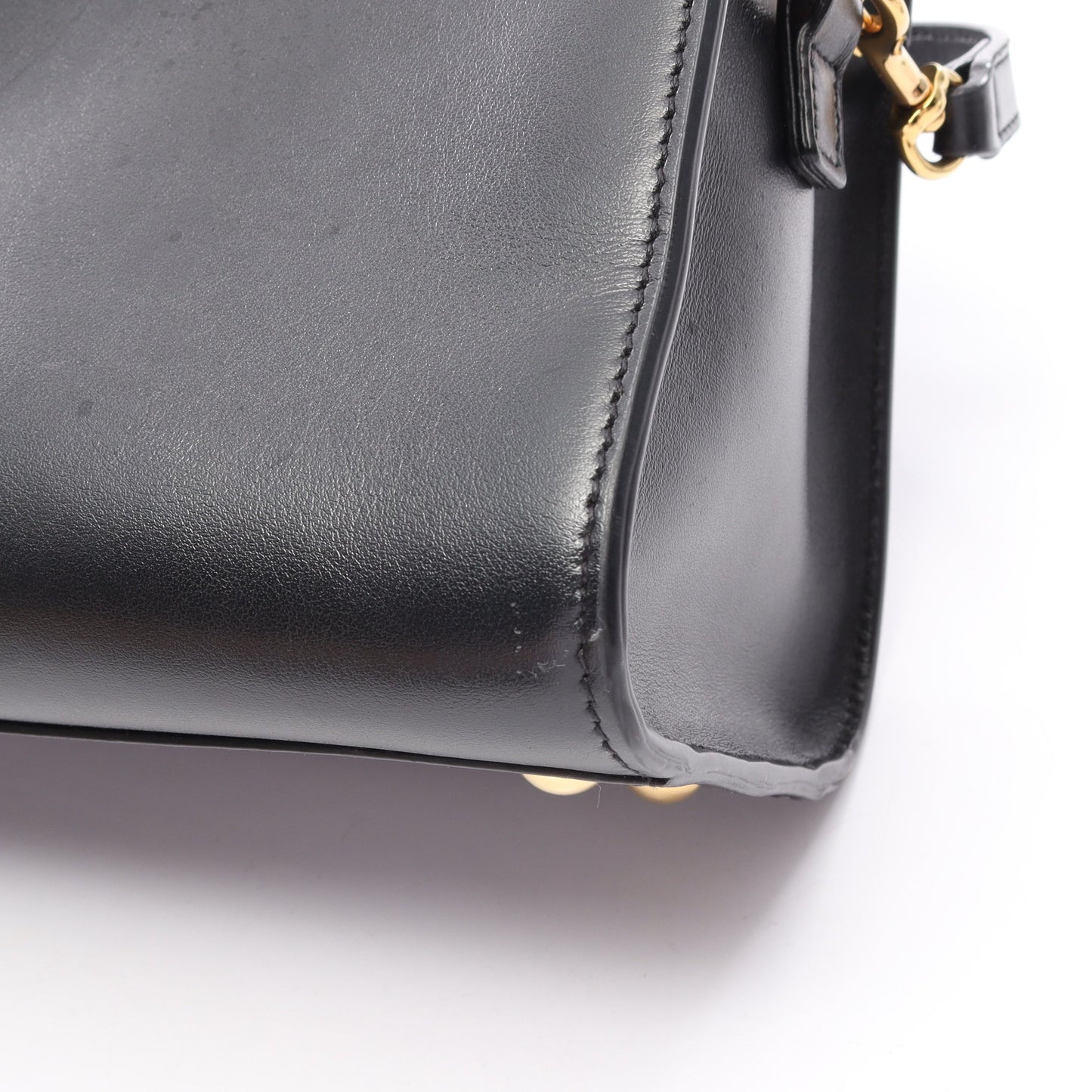 YSLライン ベイビー モノグラム カバス 2WAY ハンドバッグ レザー ブラック サンローランパリ
