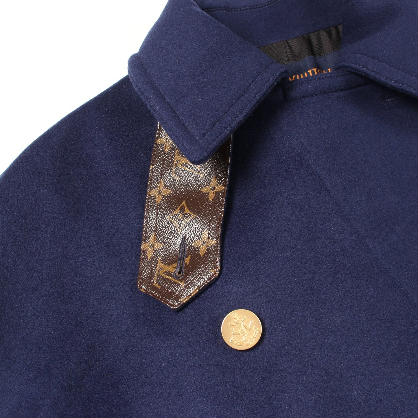 イカリボタン ピーコート ウール カシミヤ ブルー ルイヴィトン アウター LOUIS VUITTON