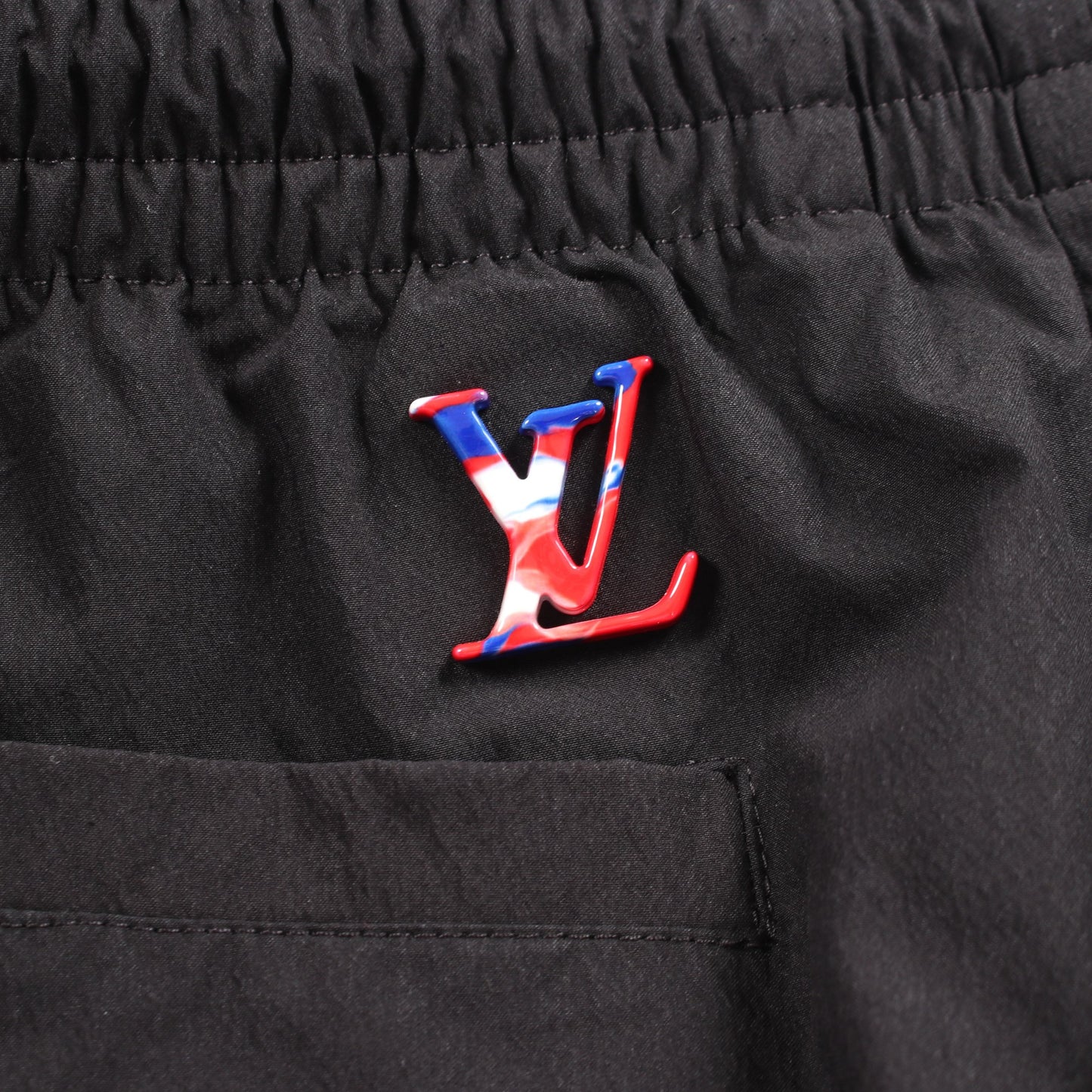 LOUIS VUITTON × NBA スポーティー トラウザーズ イージーパンツ コットン ナイロン ブラック ルイヴィトン