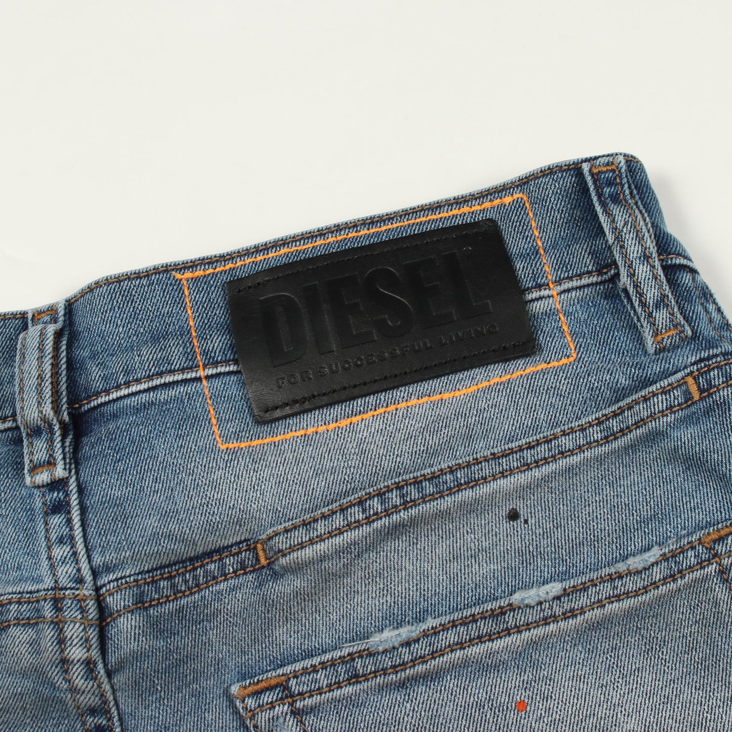 ダメージ加工 ペイント加工 デニムパンツ コットン ライトブルー ディーゼル ボトムス DIESEL