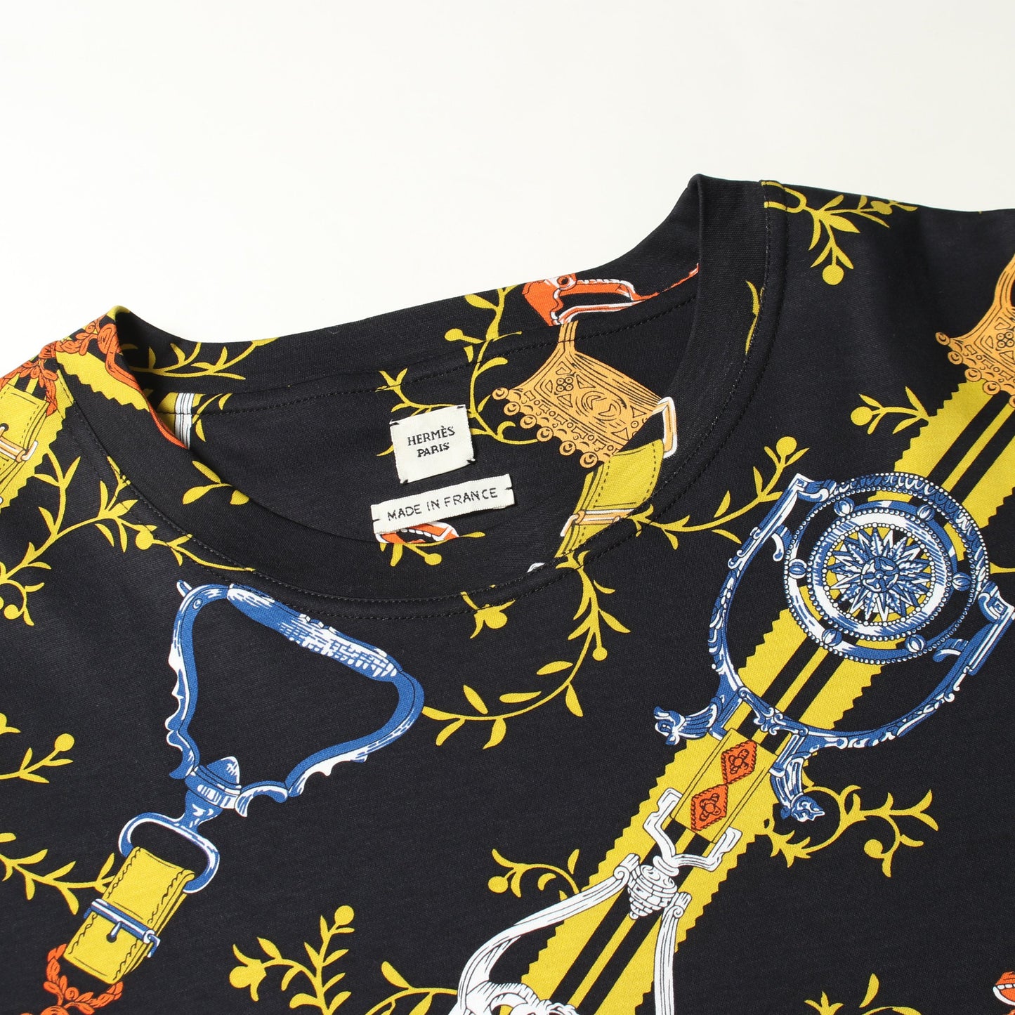 インターロックマキシ 半袖Tシャツ コットン ブラック イエロー マルチカラー エルメス
