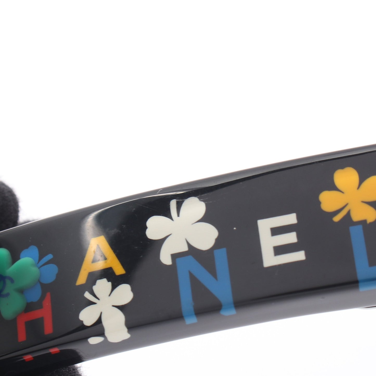 ココマーク クローバー バレッタ レジン ブラック マルチカラー 04P シャネル アクセサリー CHANEL