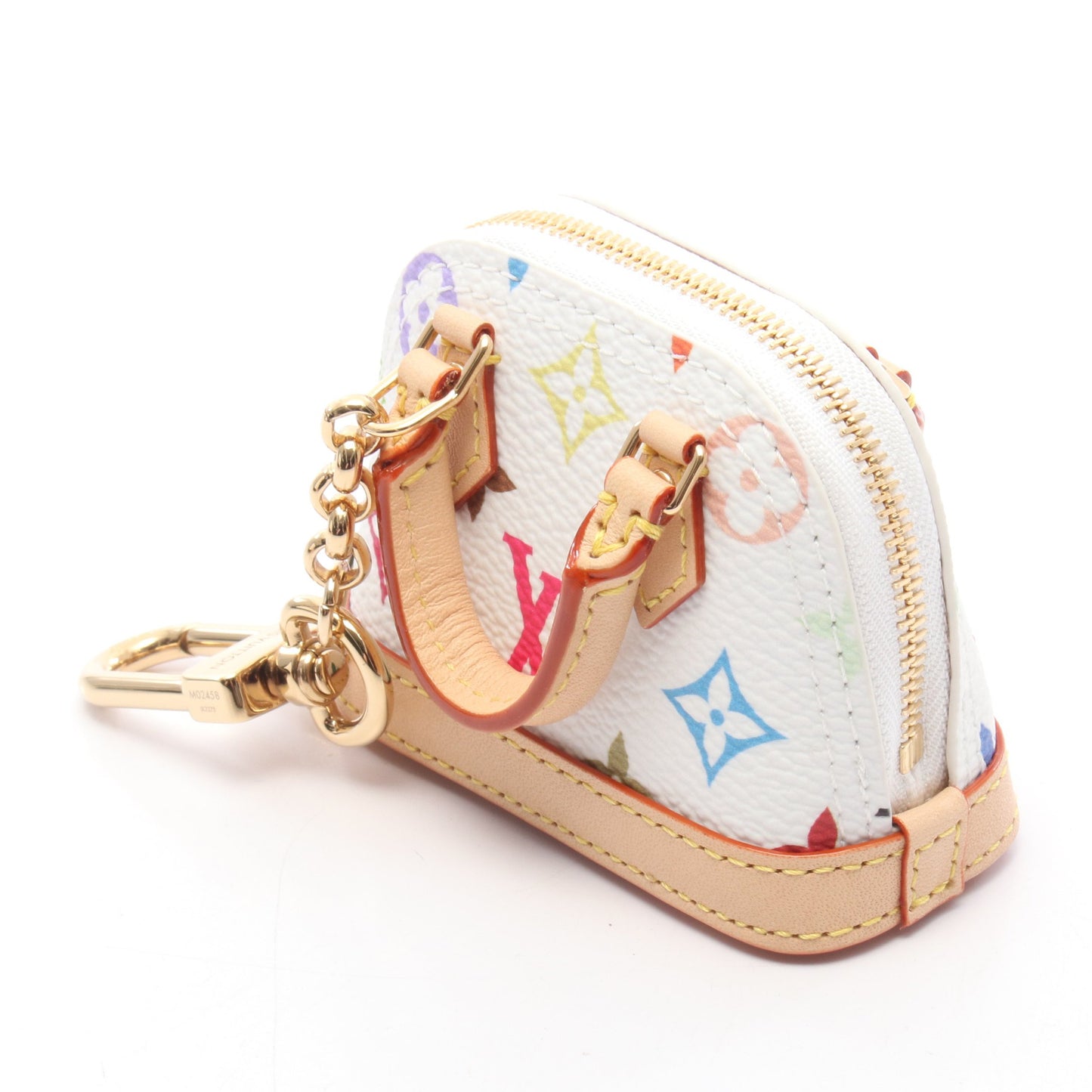 LV × TM マイクロ アルマ モノグラムマルチカラー バッグチャーム キーホルダー PVC レザー ホワイト ルイヴィトン