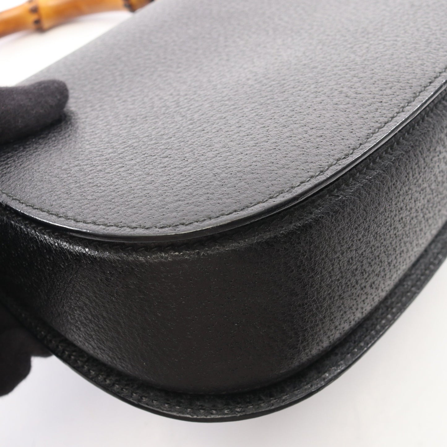 バンブー 2WAY ハンドバッグ レザー ブラック グッチ