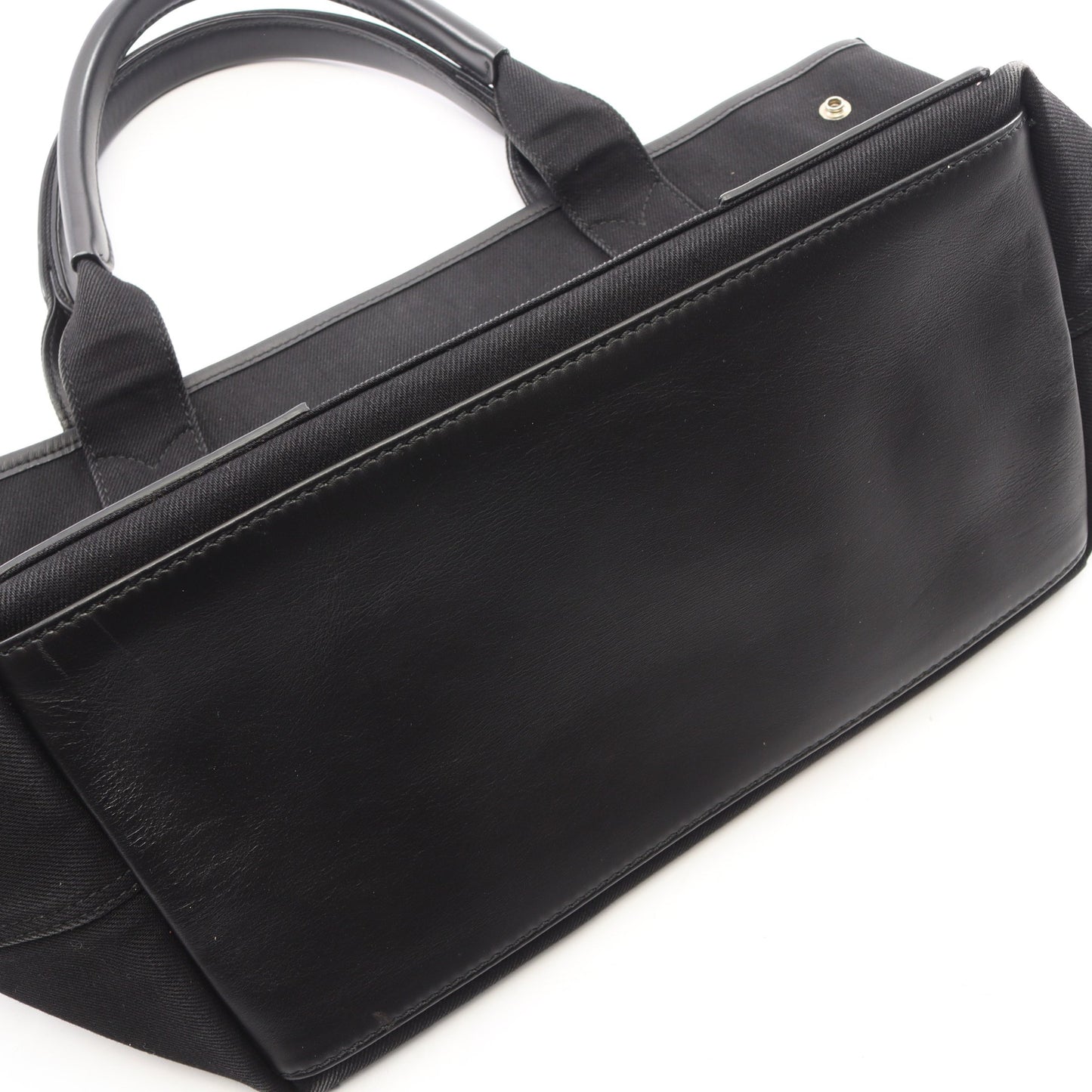NAVY CABAS S ネイビーカバ ハンドバッグ トートバッグ キャンバス レザー ブラック バレンシアガ