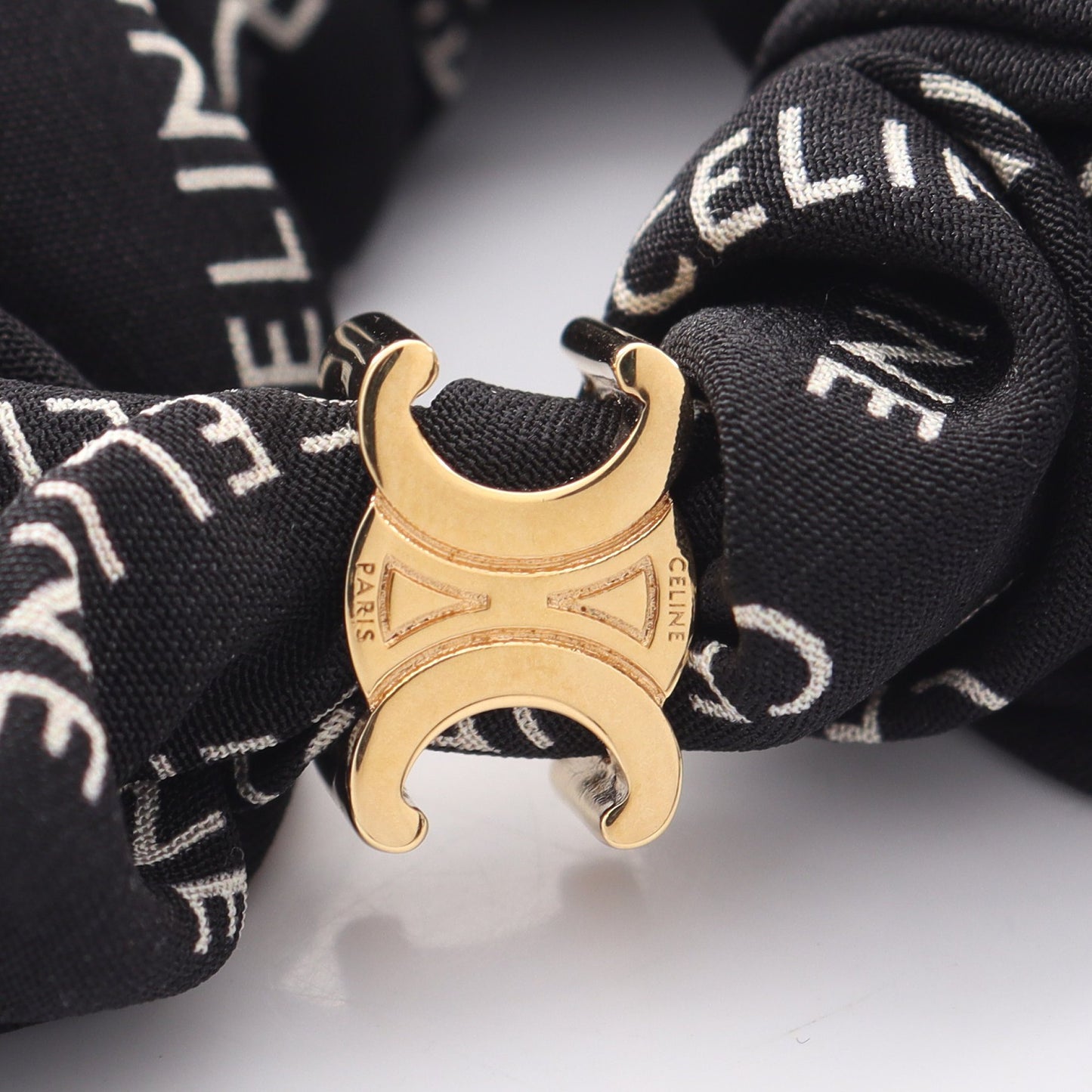 Rayure レイユール トリオンフ シュシュ ヘアアクセサリー シルク ブラック セリーヌ