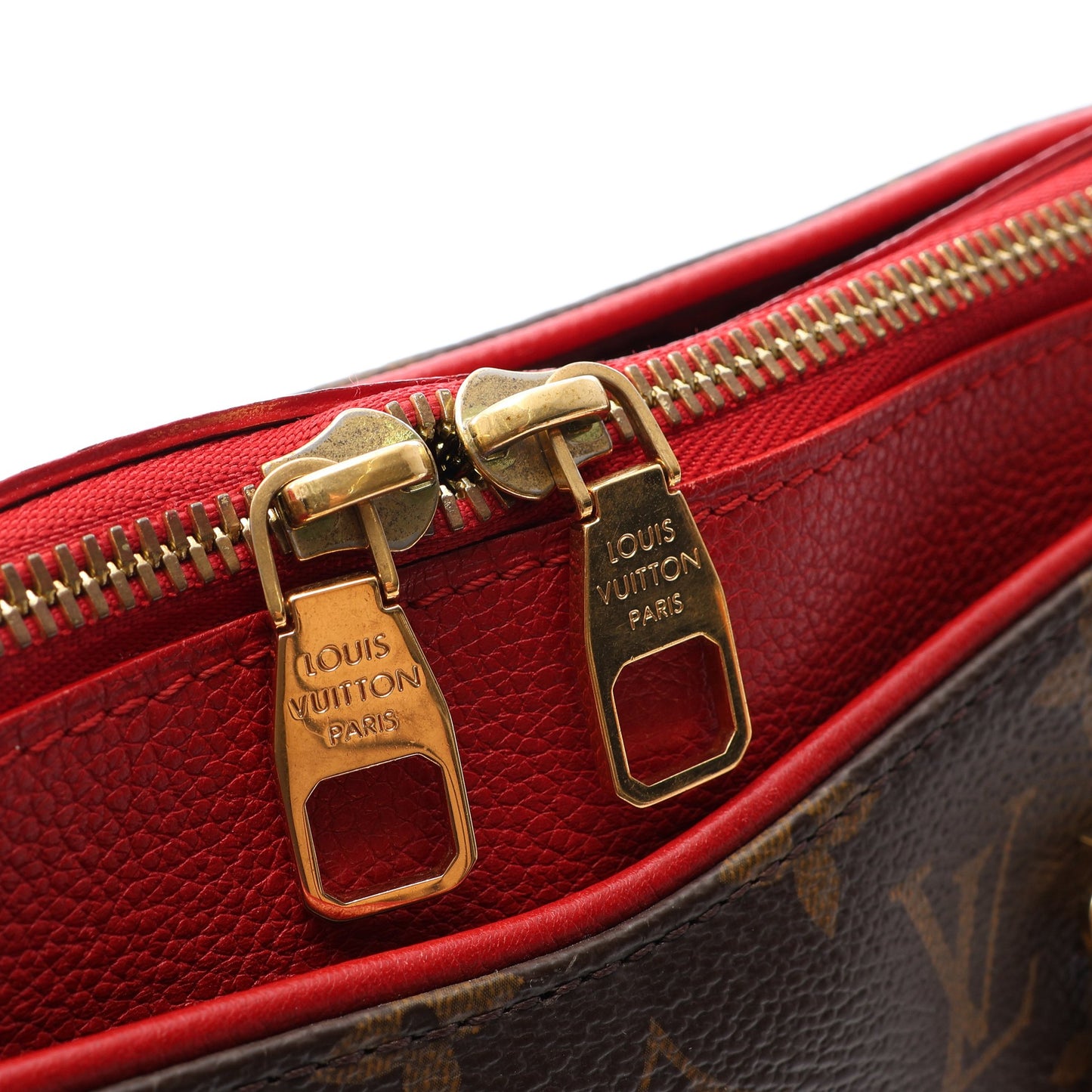 パラス モノグラム スリーズ 2WAY ハンドバッグ PVC レザー ブラウン レッド ルイヴィトン バッグ LOUIS VUITTON