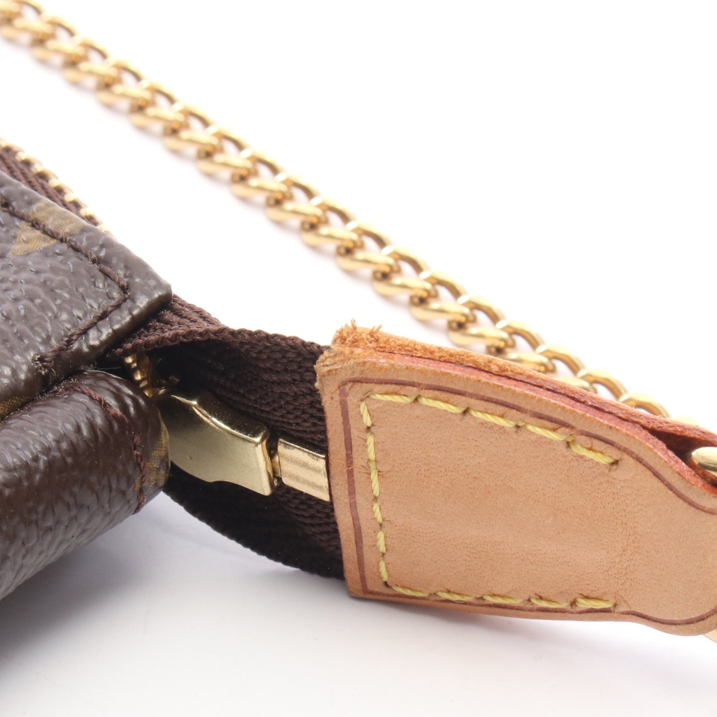 ミニポシェット アクセソワール モノグラム T&B チェーンハンドバッグ PVC レザー ブラウン ルイヴィトン バッグ LOUIS VUITTON