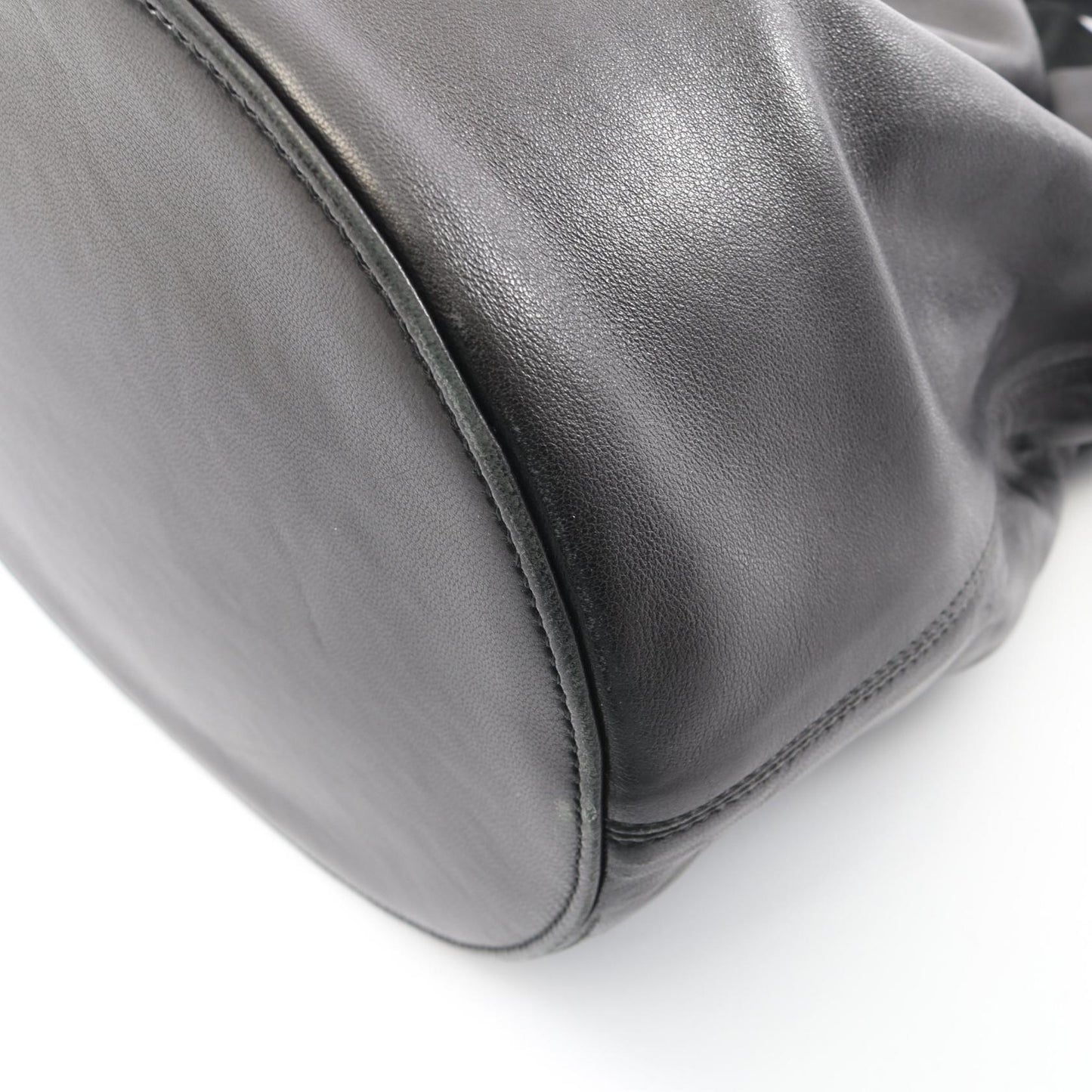 ドローストリング フリンジ 2WAY ショルダーバッグ レザー ブラック ジルサンダー バッグ JIL SANDER