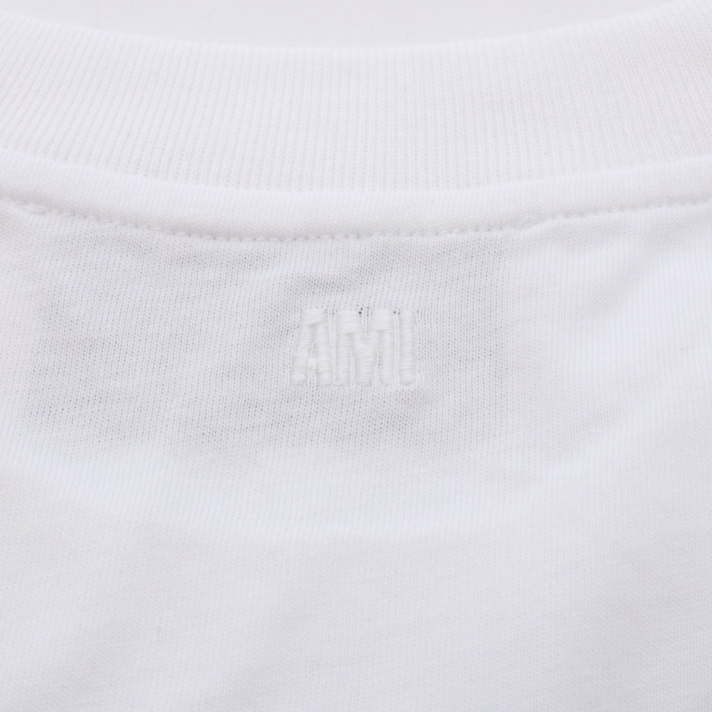 ハートロゴ刺繍 長袖Tシャツ コットン ホワイト アミアレクサンドルマテュッシ