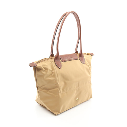 LE PLIAGE ORIGINAL M ル プリアージュ オリジナル M ショルダーバッグ トートバッグ キャンバス レザー ベージュ ブラウン ロンシャン