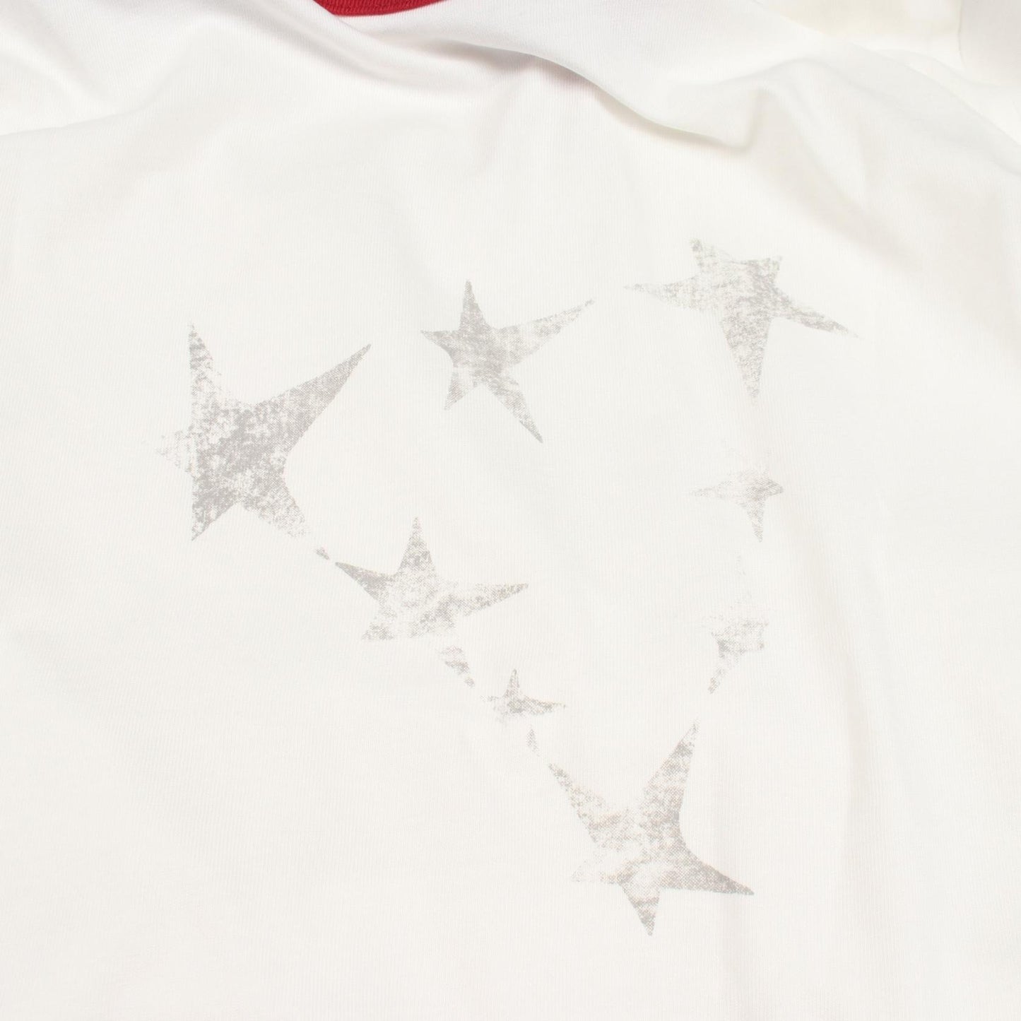 スターグラフィック ロゴ 半袖Tシャツ コットン ホワイト レッド ゲス