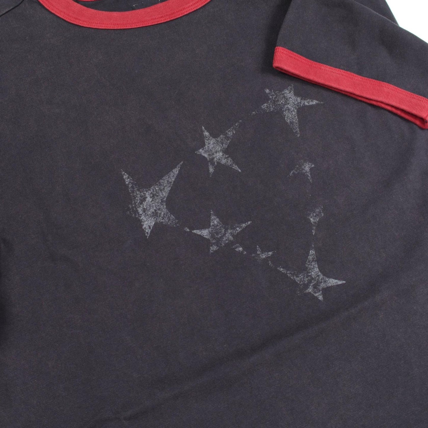 スターグラフィック ロゴ 半袖Tシャツ コットン ブラック レッド ゲス