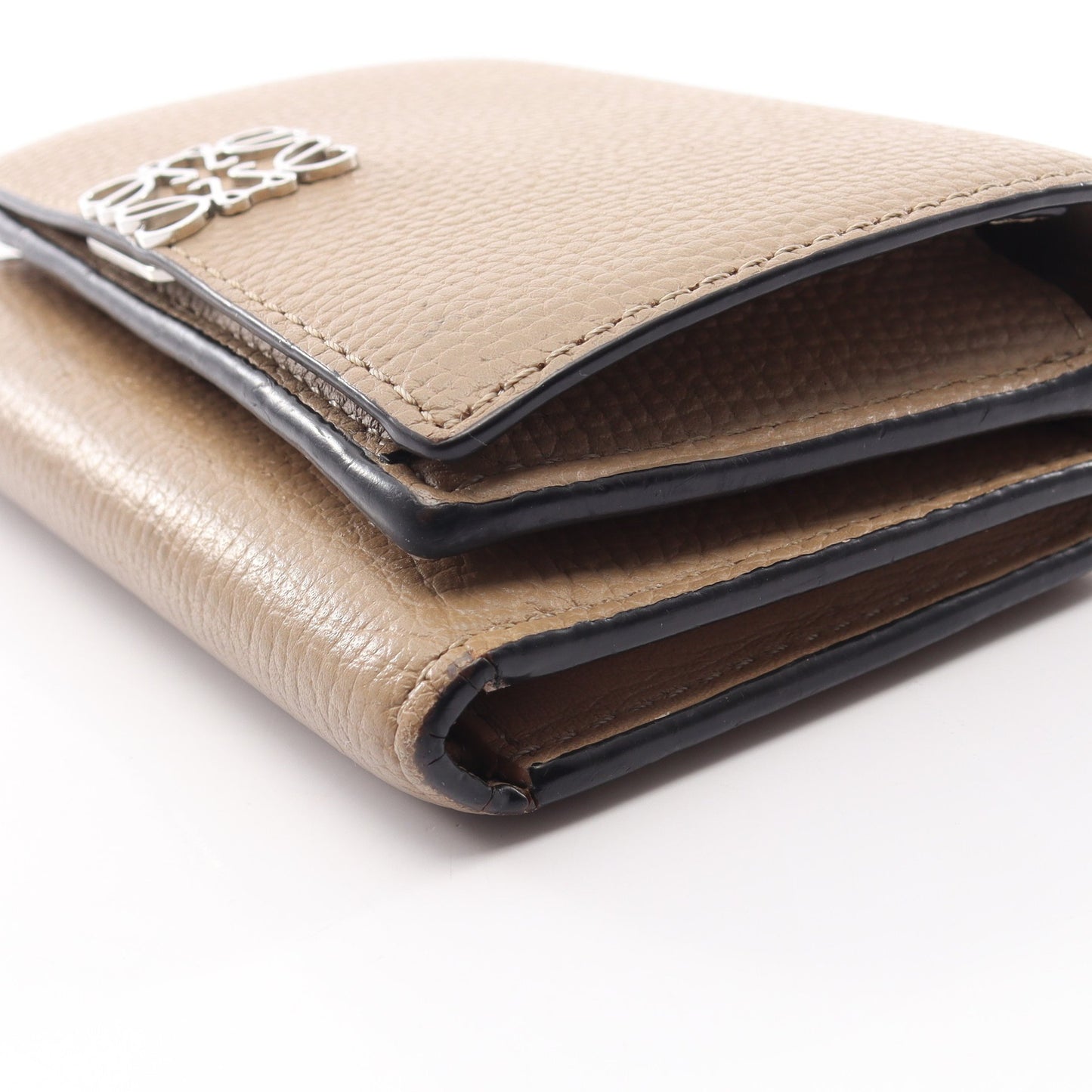 アナグラム トライフォールド 三つ折り財布 レザー ベージュ ロエベ 財布・小物 LOEWE