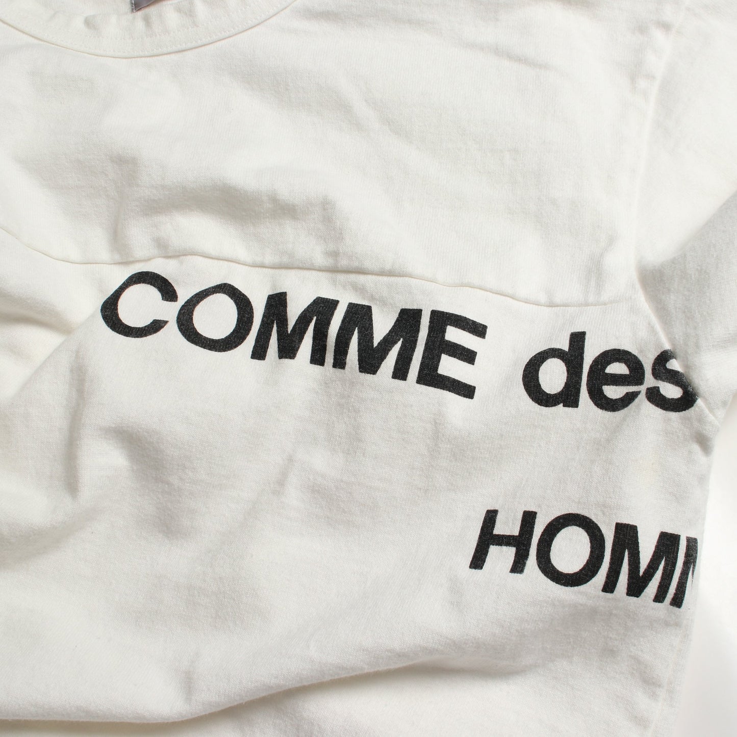 スプリットロゴ 長袖Tシャツ コットン ホワイト コムデギャルソンオム トップス COMME des GARCONS HOMME