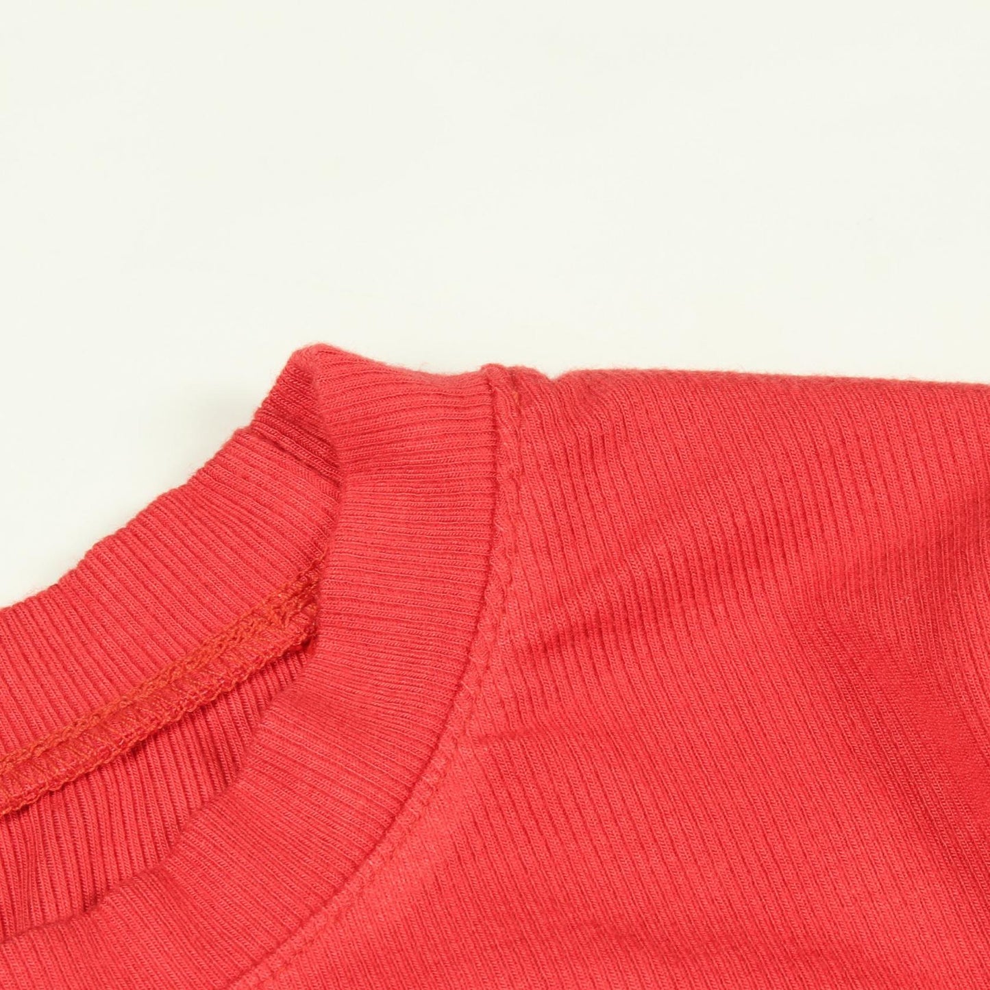 ロゴ刺繍 リブ 長袖Tシャツ レーヨン レッド クロムハーツ