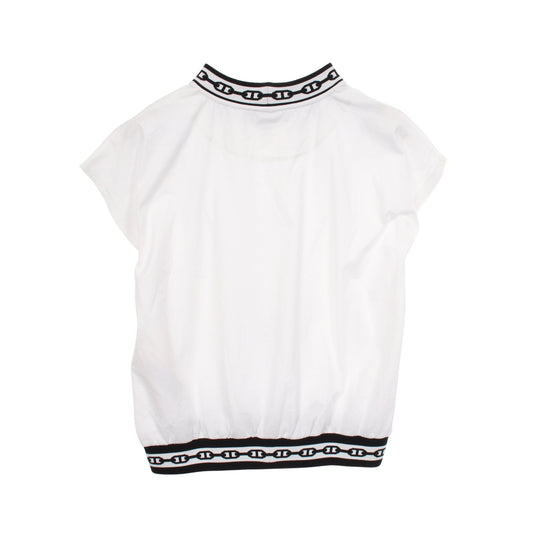 シェーヌダンクル 半袖Tシャツ コットン ホワイト ブラック エルメス トップス HERMES