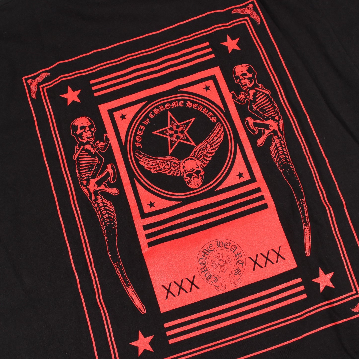 FOTI バックプリント 半袖Tシャツ コットン ブラック レッド クロムハーツ