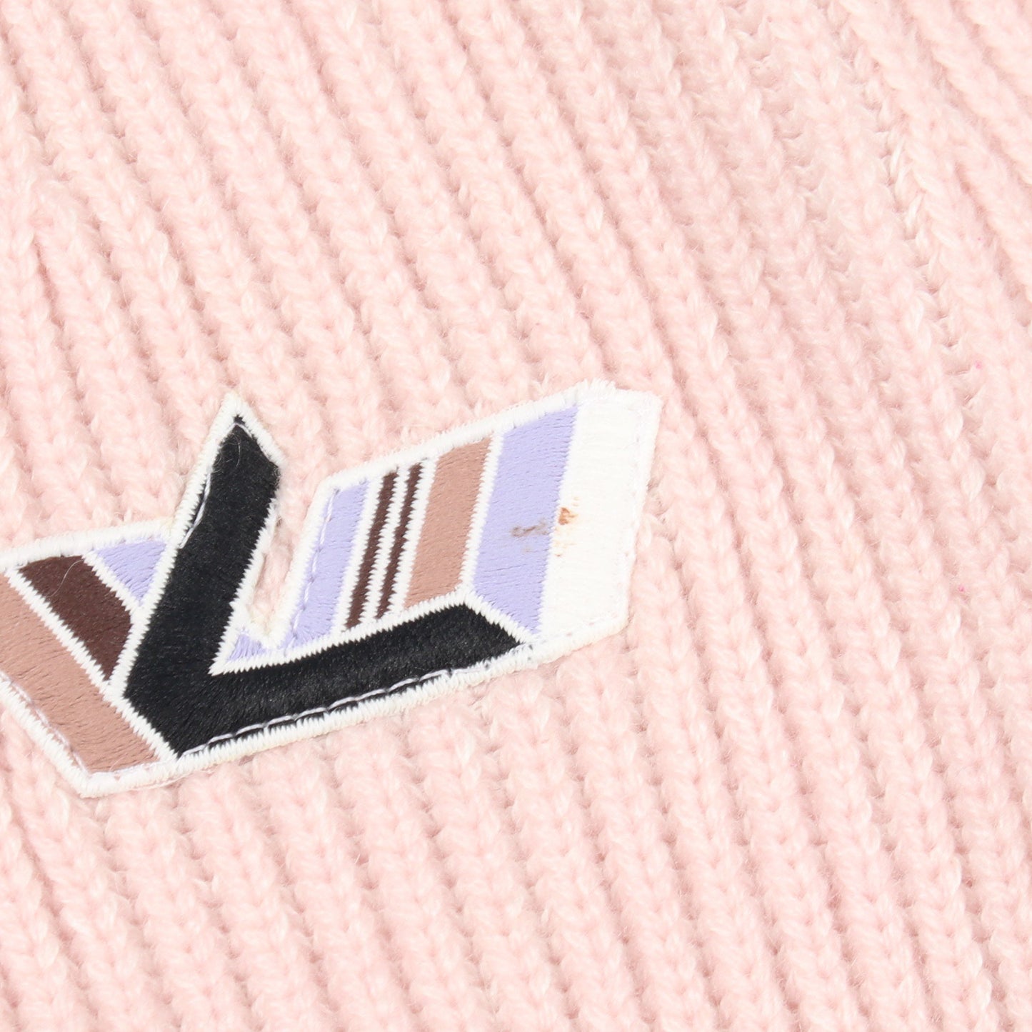 ロゴ刺繍 ニット スカート カシミヤ コットン ライトピンク ルイヴィトン