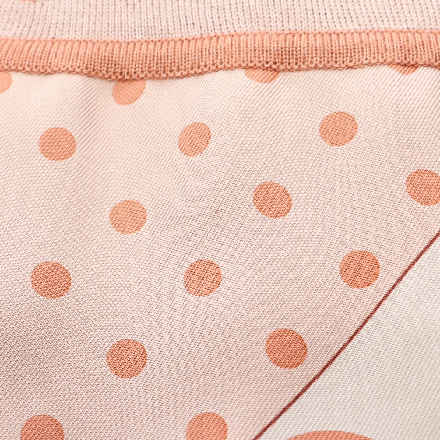 ツイルレーヌ Clic Clac a Pois スカーフ切替 ニットワンピース シルク カシミヤ ピンクベージュ エルメス