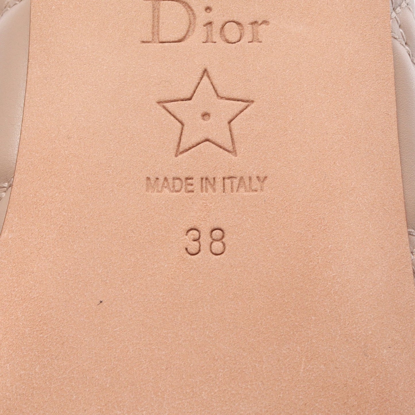 DIORバレリーナ カナージュ バレエシューズ フラットシューズ レザー ピンクベージュ クリスチャンディオール