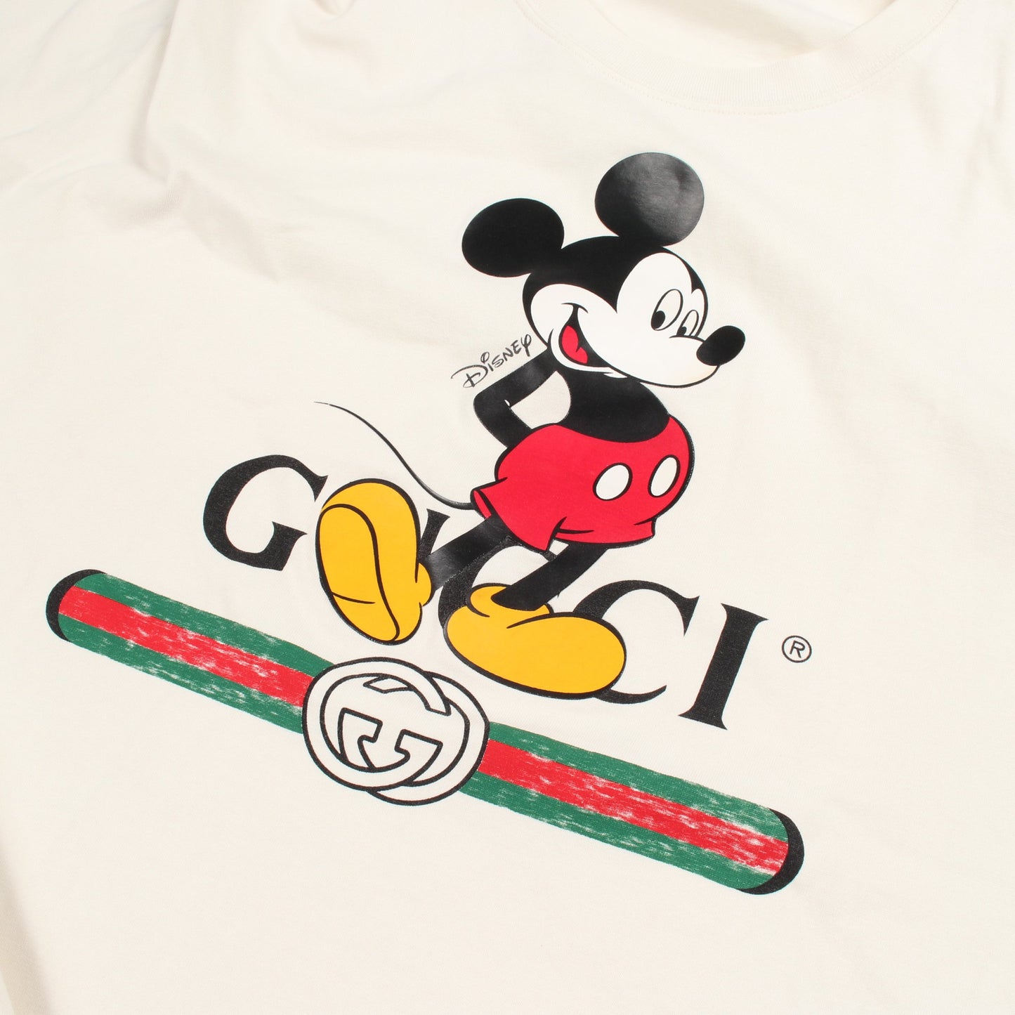 GUCCI × Disney ミッキーマウス 半袖Tシャツ コットン オフホワイト マルチカラー グッチ