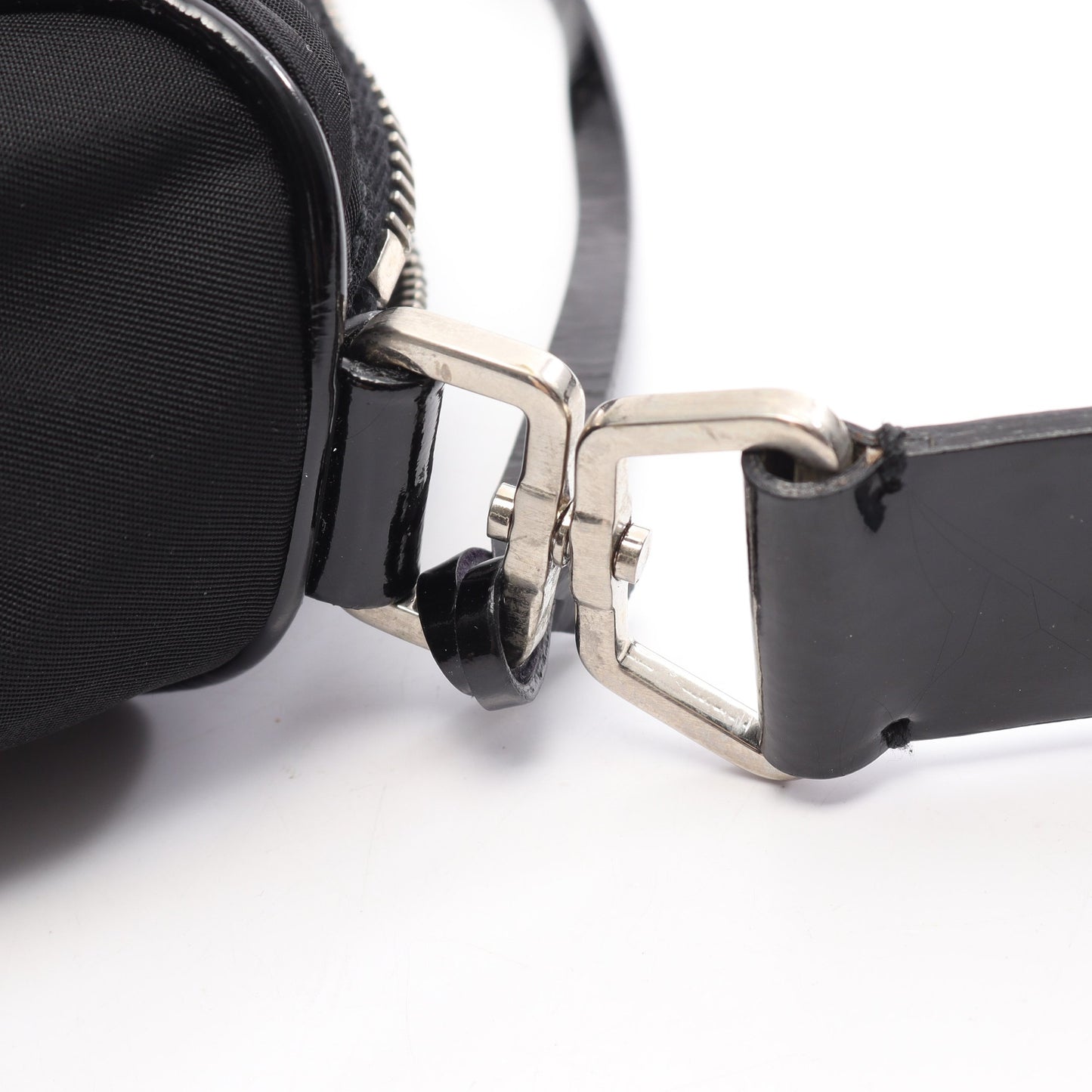 TESSUTO+SAFFIANO ショルダーバッグ ナイロン エナメルレザー ブラック プラダ バッグ PRADA