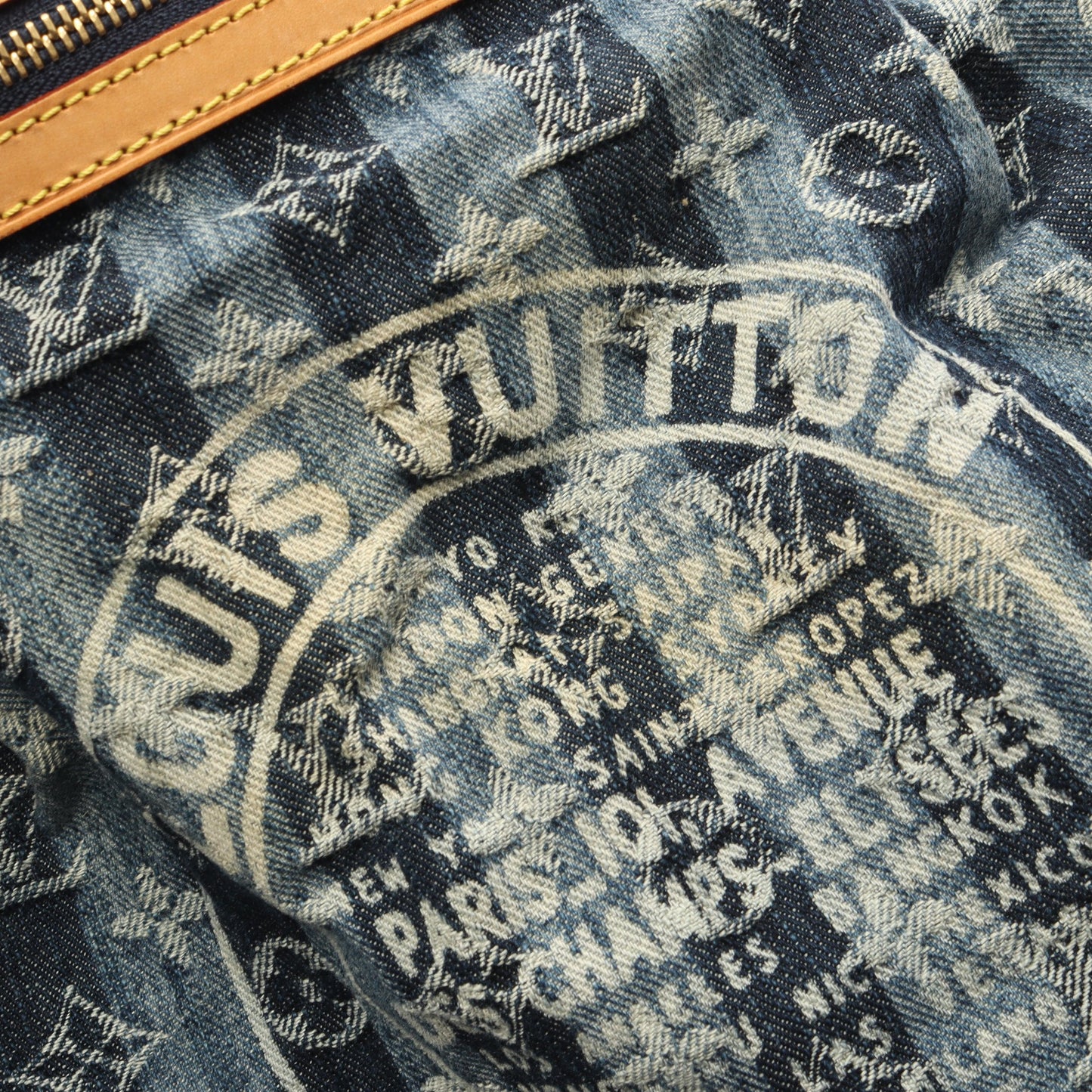 カバレイエGM モノグラムデニム 2WAY ハンドバッグ デニム レザー ブルー ルイヴィトン バッグ LOUIS VUITTON