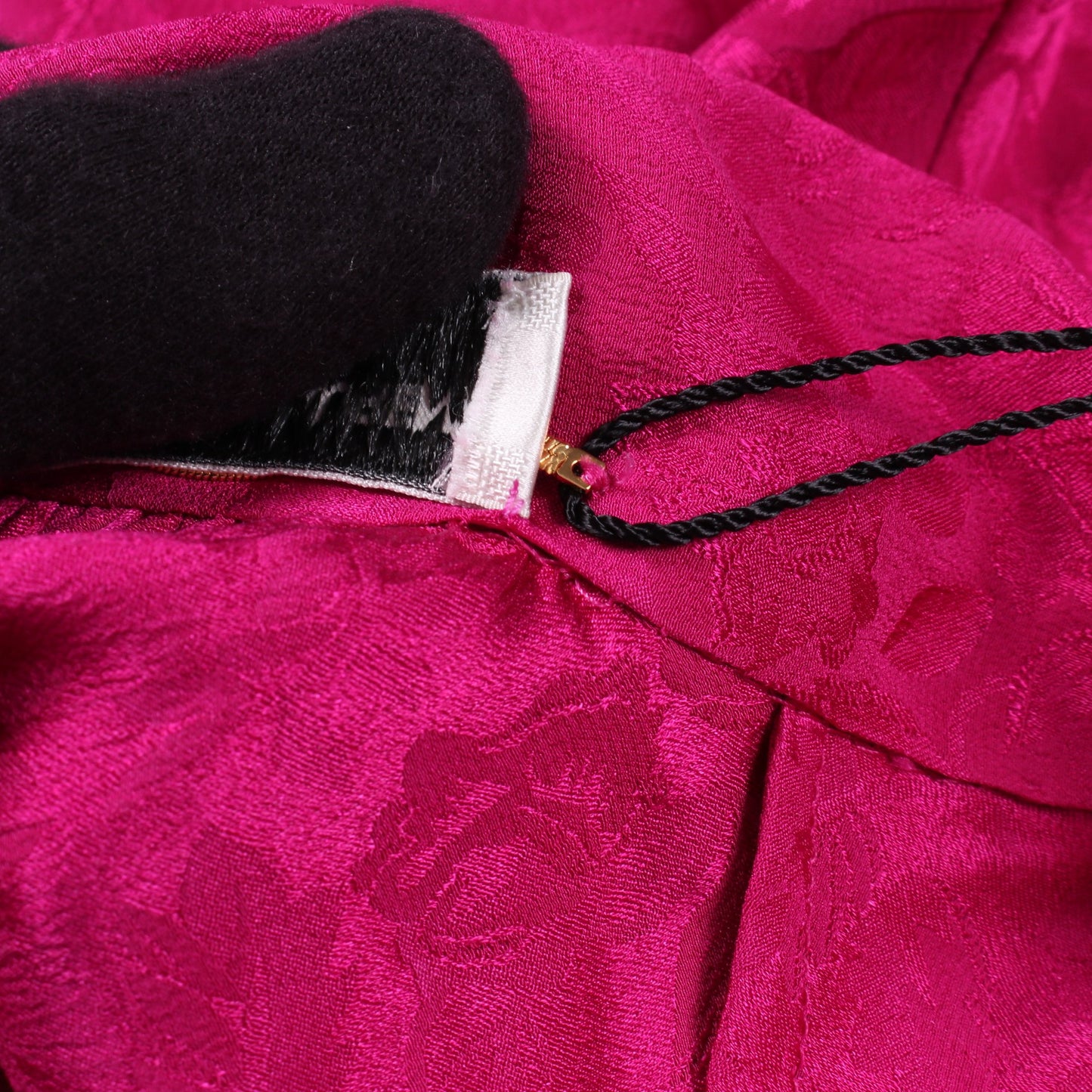 ハイネック 花柄 ブラウス シルク ピンクパープル サンローランパリ トップス SAINT LAURENT PARIS