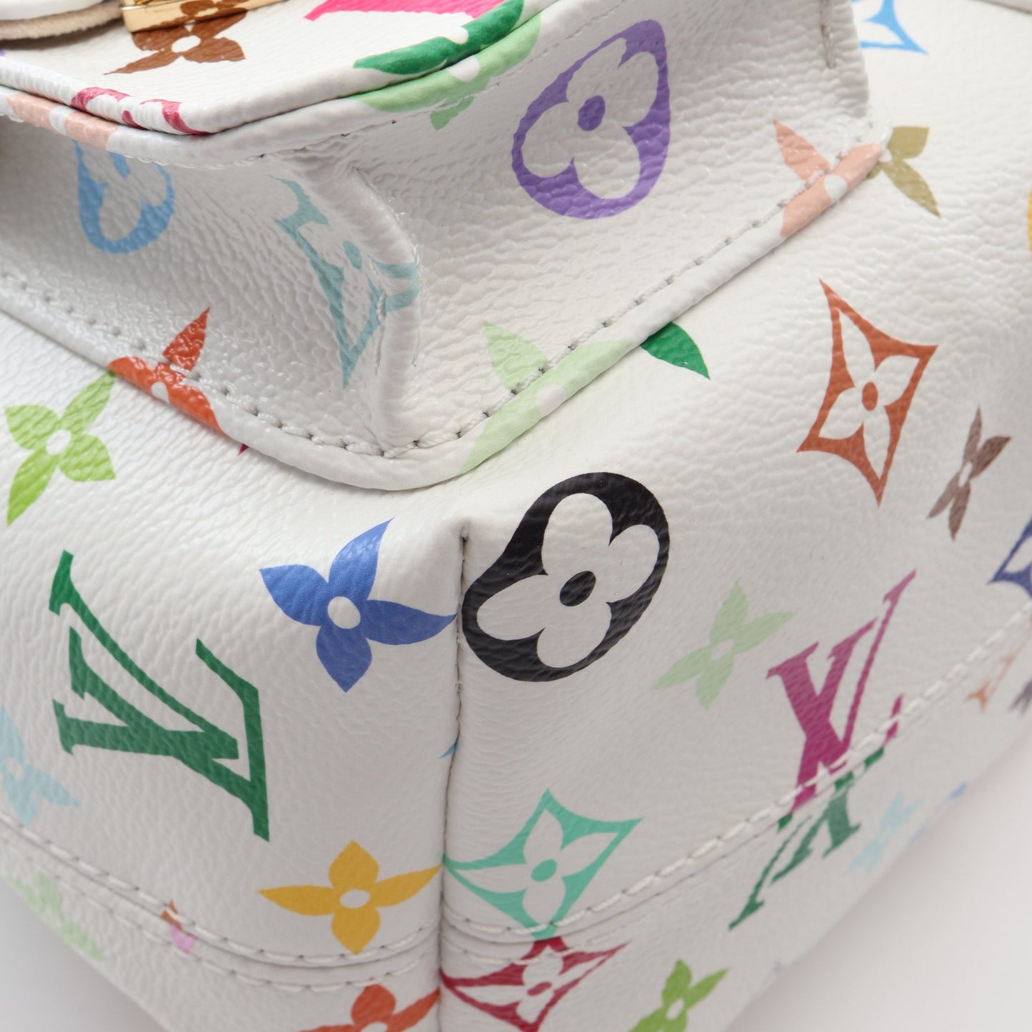 LV × TM ヴェニス モノグラムマルチカラー バックパック リュックサック PVC レザー ホワイト ルイヴィトン