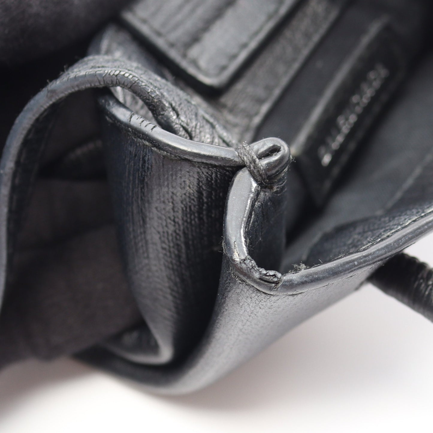 SHOPPING PHONE HOLDER ショッピング フォンフォルダー 2WAY ショルダーバッグ レザー ブラック バレンシアガ