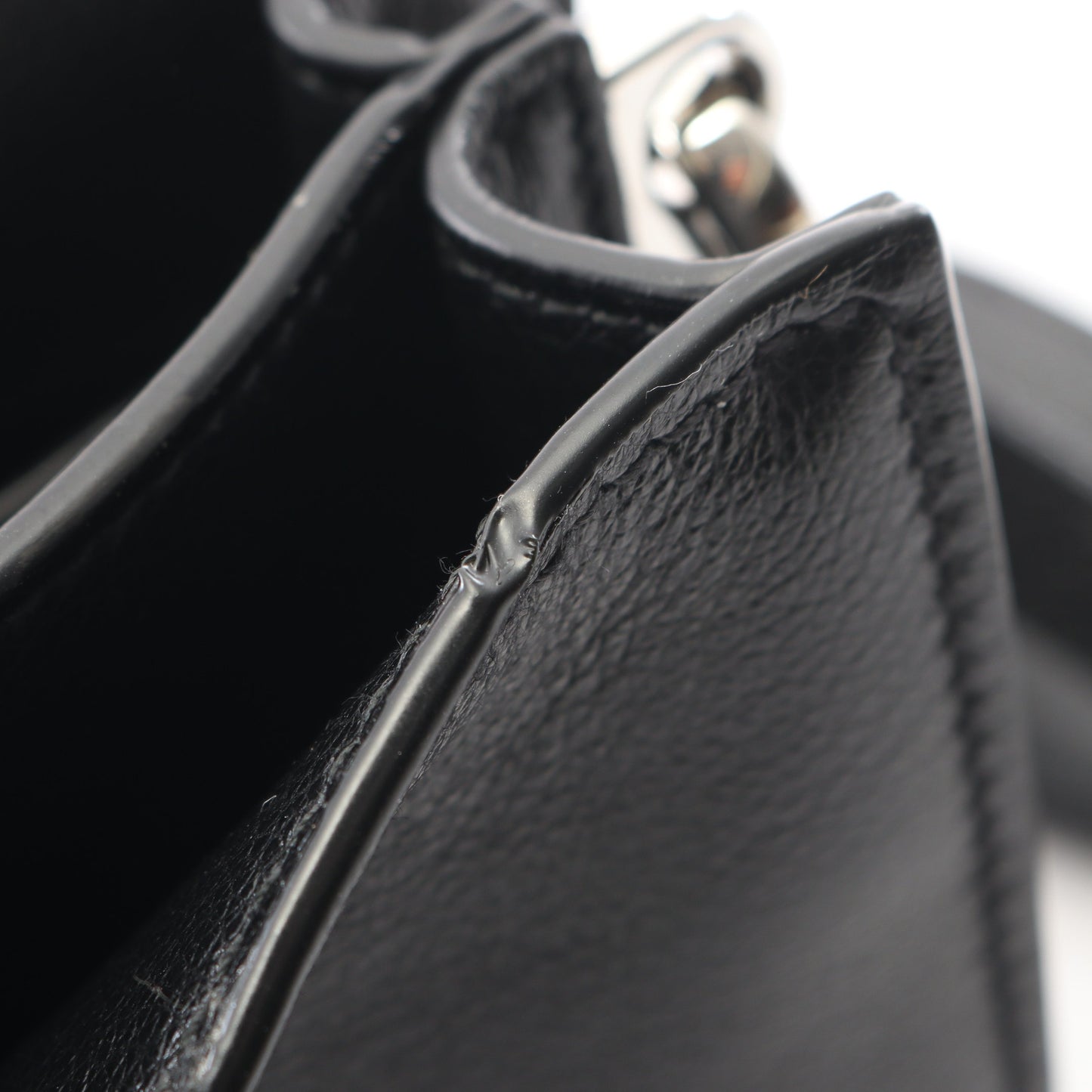 GLACE'CALF ショルダーバッグ レザー ブラック プラダ
