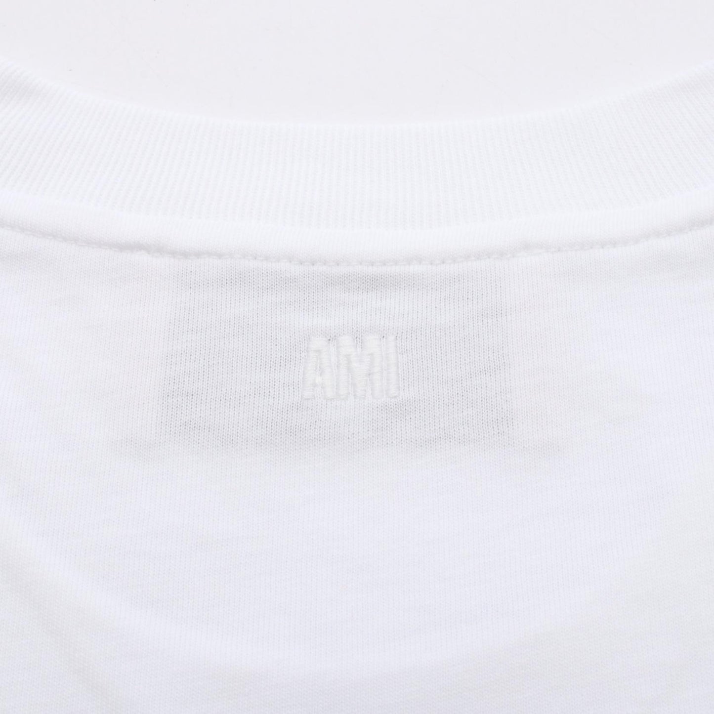 ハートロゴ刺繍 半袖Tシャツ コットン ホワイト アミアレクサンドルマテュッシ