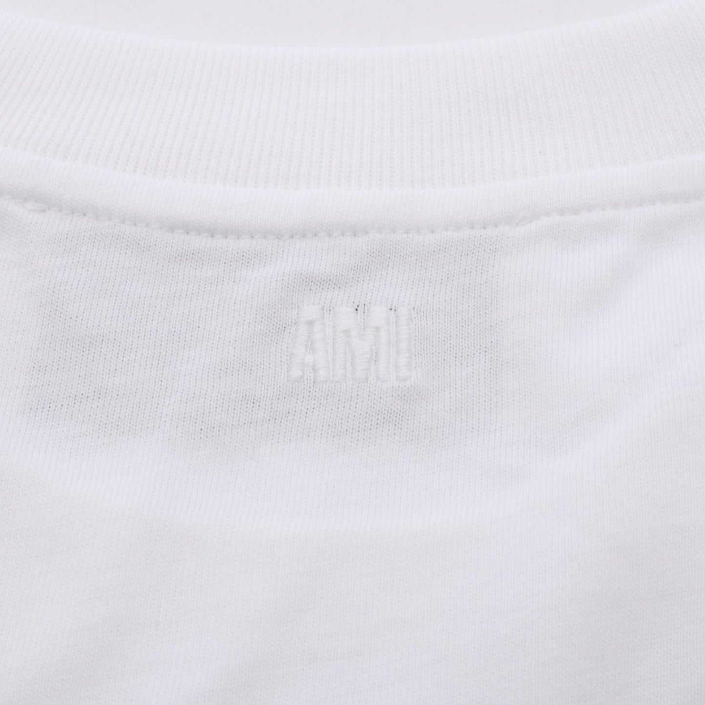 ハートロゴ刺繍 長袖Tシャツ コットン ホワイト アミアレクサンドルマテュッシ