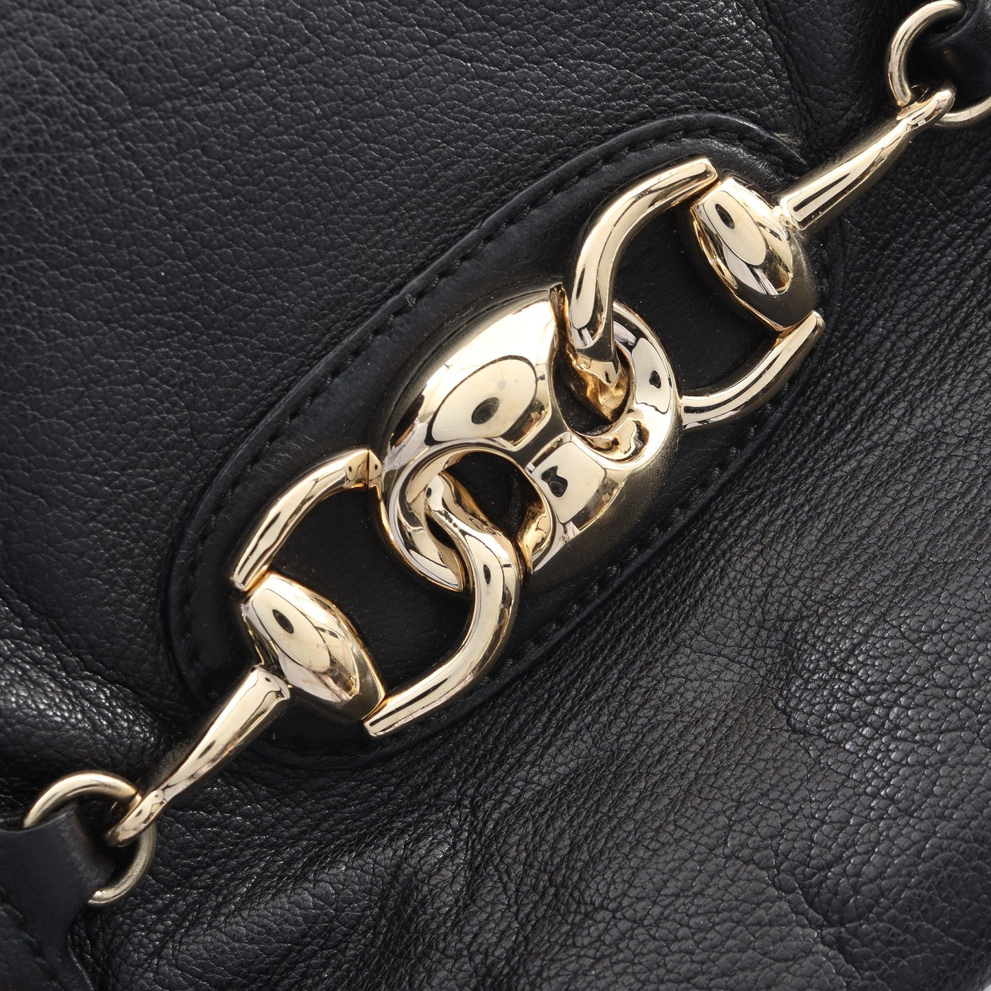 バンブー ホースビット ハンドバッグ レザー ブラック グッチ バッグ GUCCI