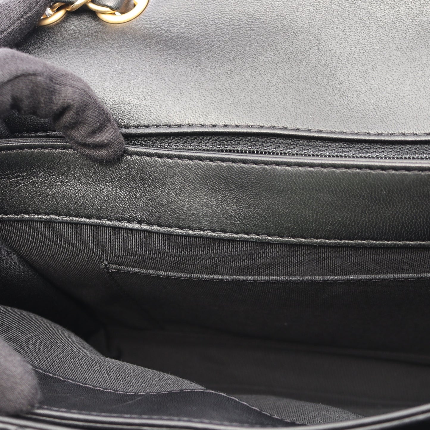 マトラッセ チェーンショルダーバッグ ラムスキン ブラック ゴールド金具 シャネル バッグ CHANEL