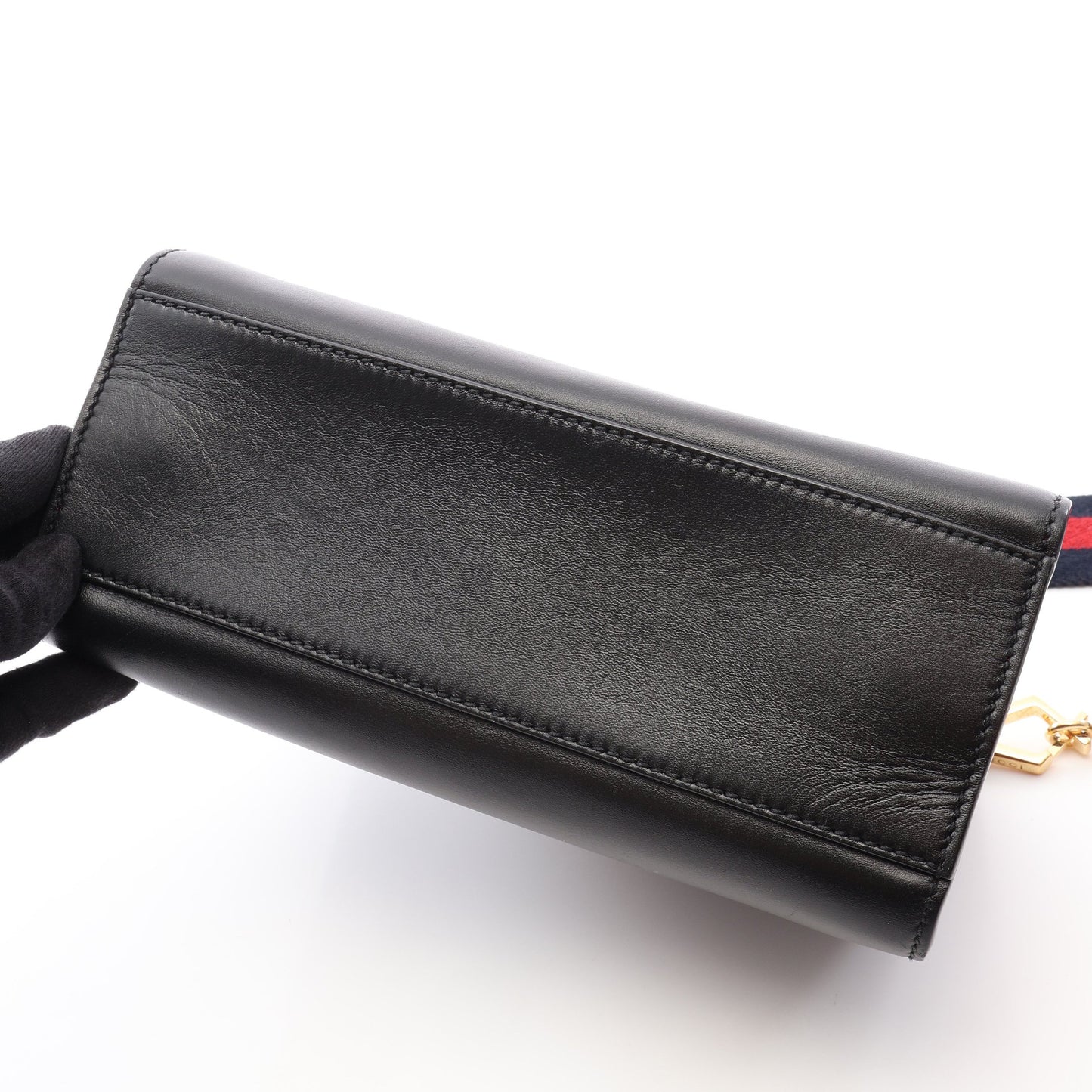 ニムフェア バンブー 2WAY ハンドバッグ レザー ブラック グッチ