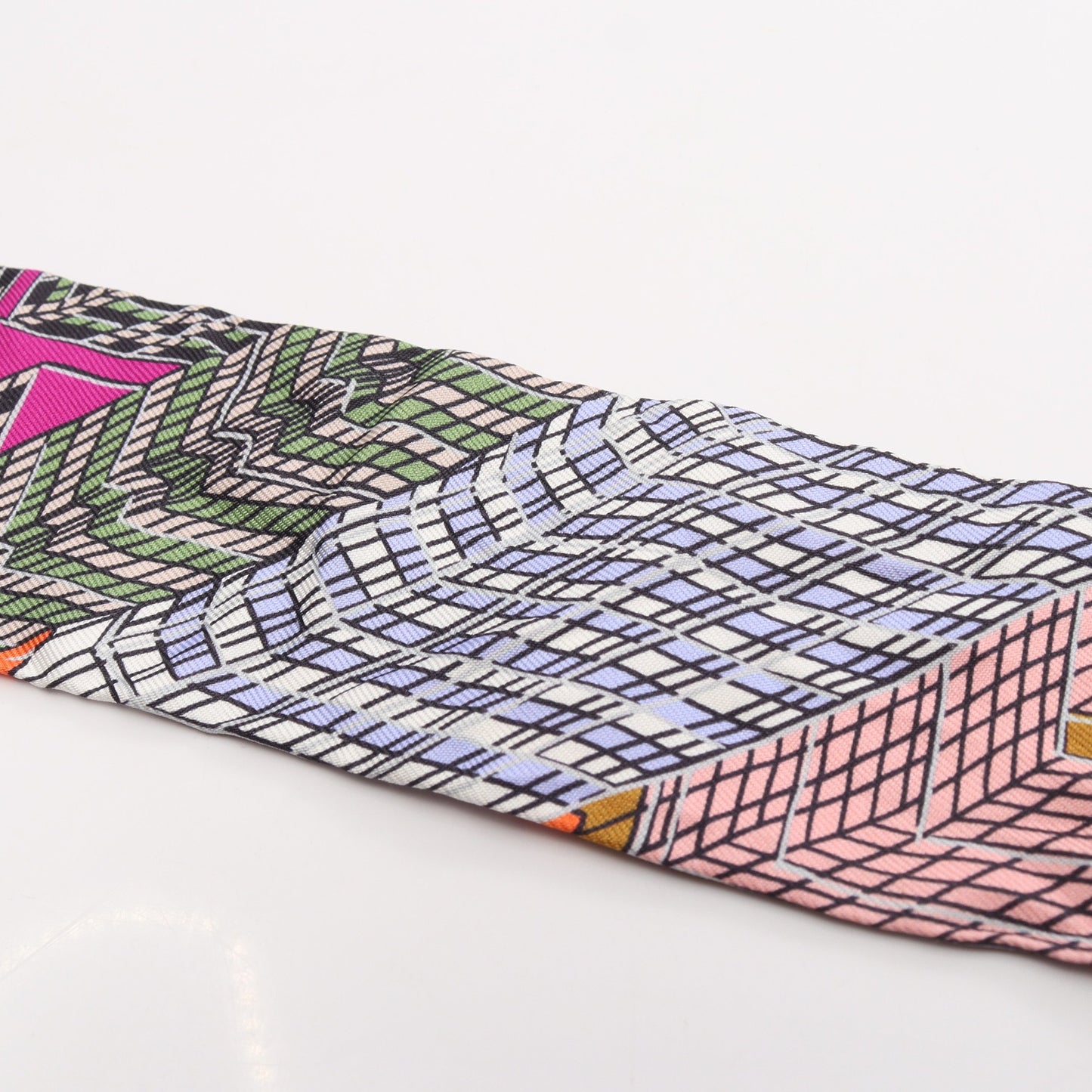 ツイリー PANTIN CITY リボン スカーフ シルク ブラック マルチカラー エルメス