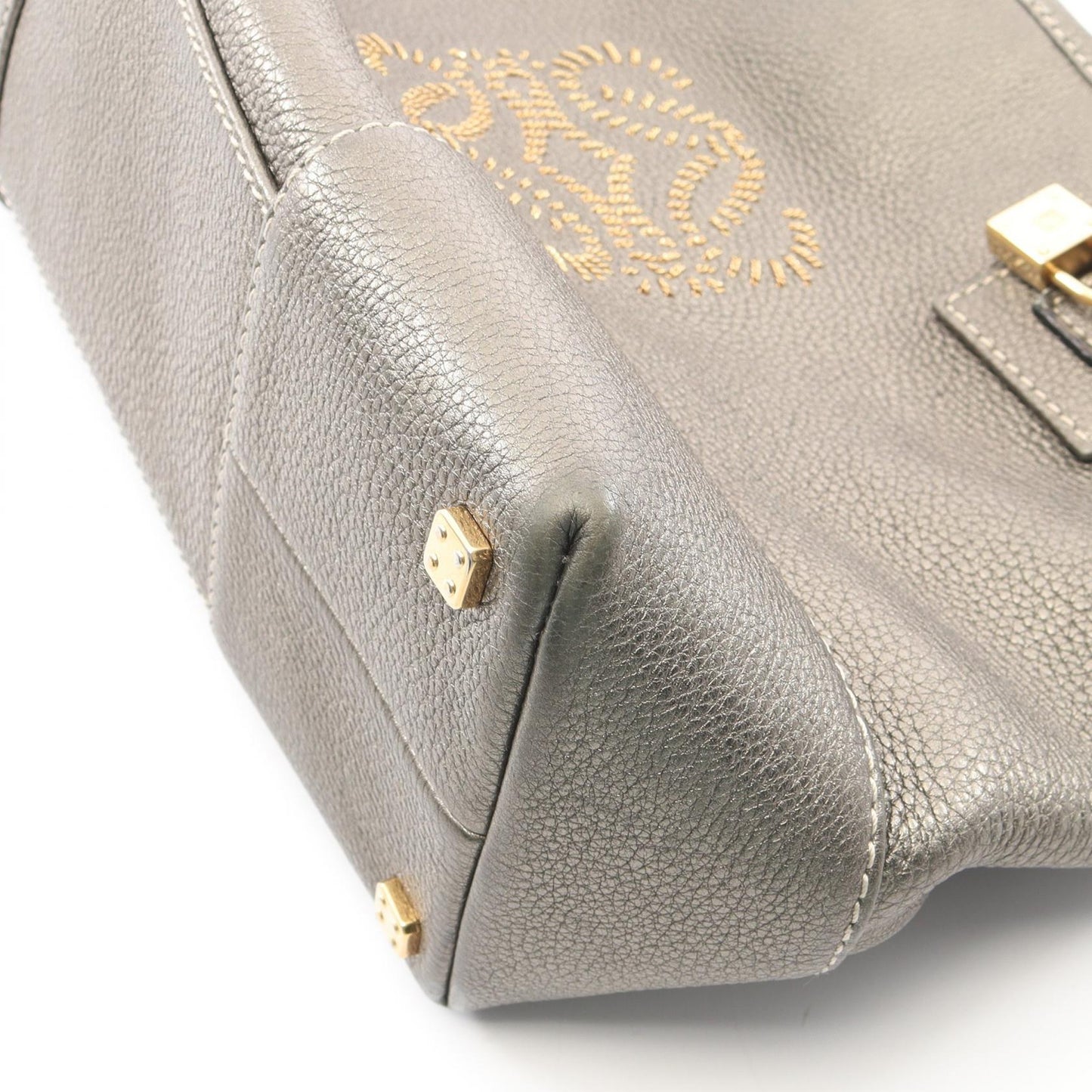 アマソナ フスタ ハンドバッグ レザー グレー ロエベ バッグ LOEWE