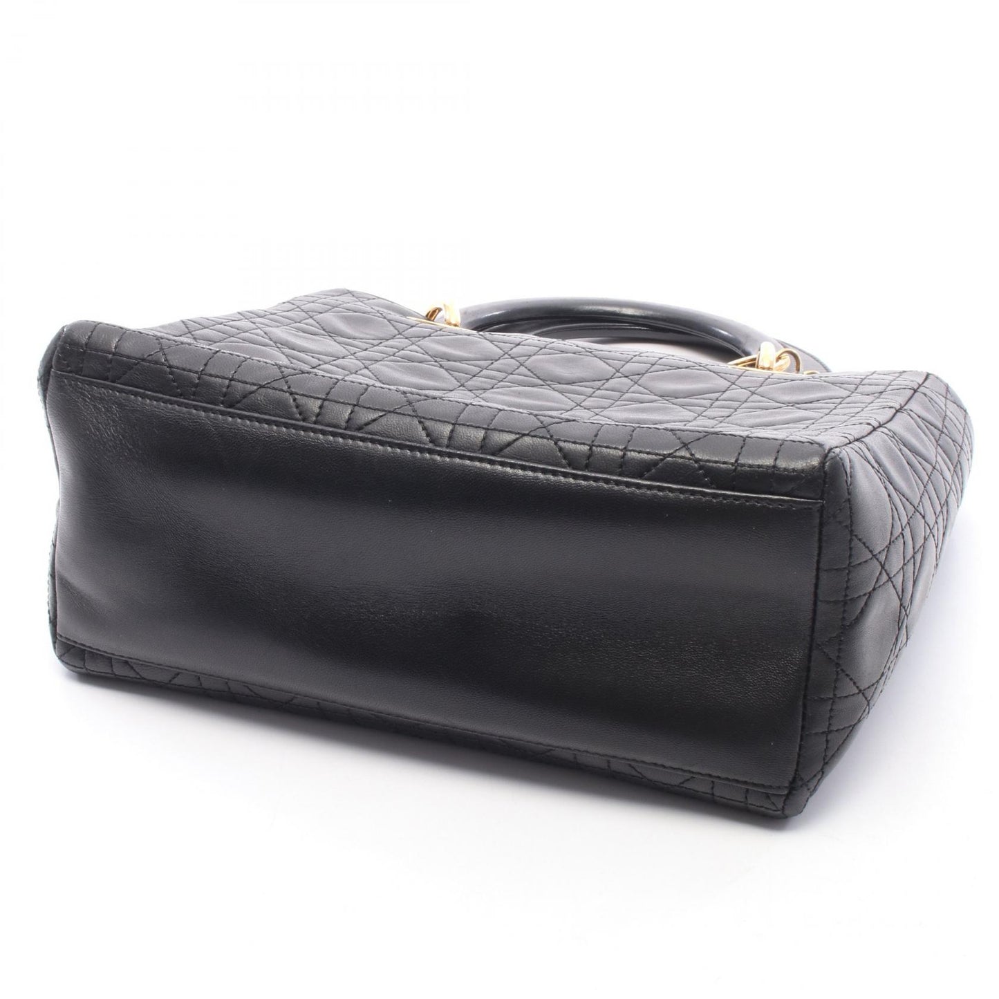 LADY DIOR レディディオール 2WAY ハンドバッグ レザー ブラック クリスチャンディオール