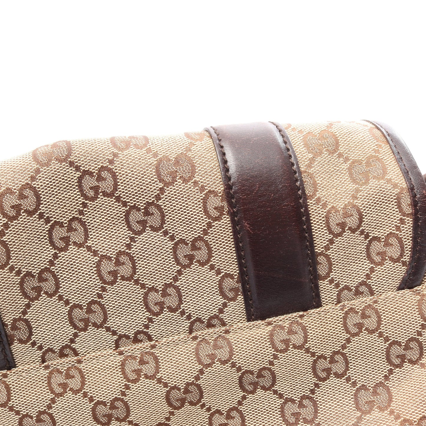 GGキャンバス ショルダーバッグ キャンバス レザー ベージュ ダークブラウン グッチ バッグ GUCCI