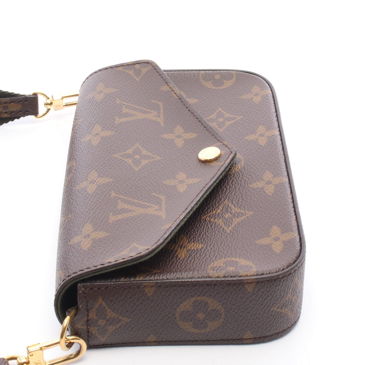 ミュルティ ポシェット フェリシー モノグラム ショルダーバッグ PVC ブラウン ダークグリーン ルイヴィトン バッグ LOUIS VUITTON