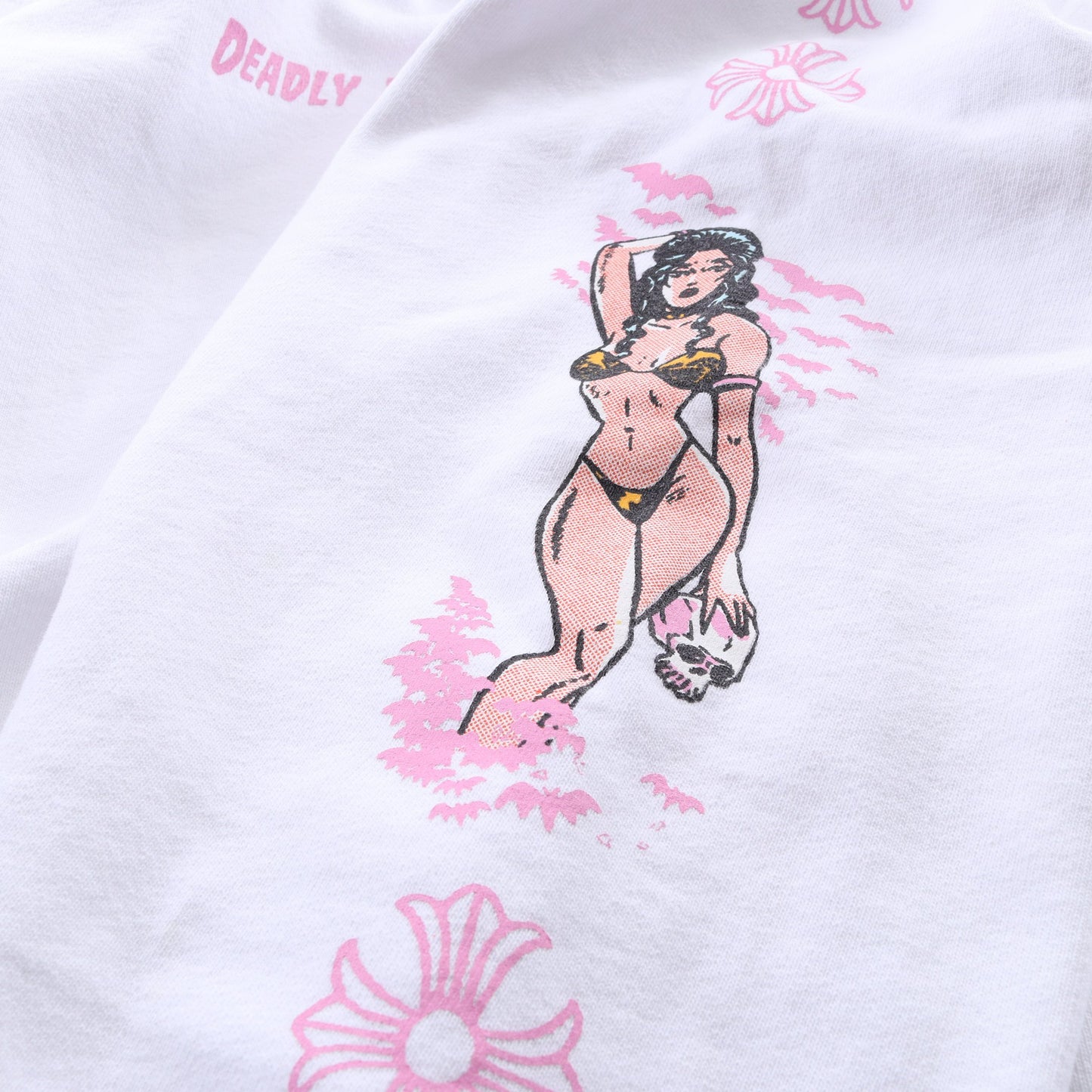 Chrome Hearts × DEADLY DOLL クルーネック スウェットシャツ コットン ホワイト マルチカラー クロムハーツ