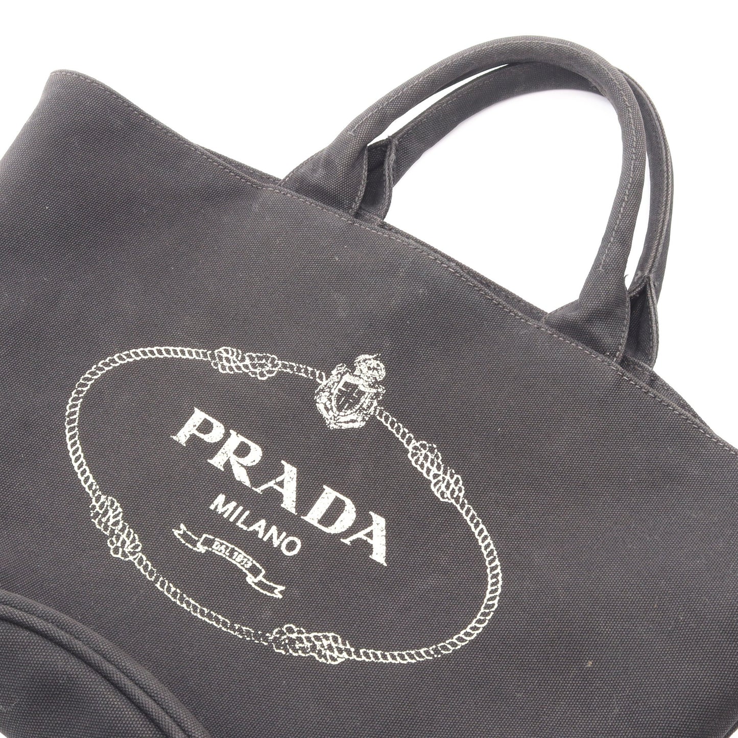 CANAPA カナパ ハンドバッグ トートバッグ キャンバス ブラック プラダ バッグ PRADA