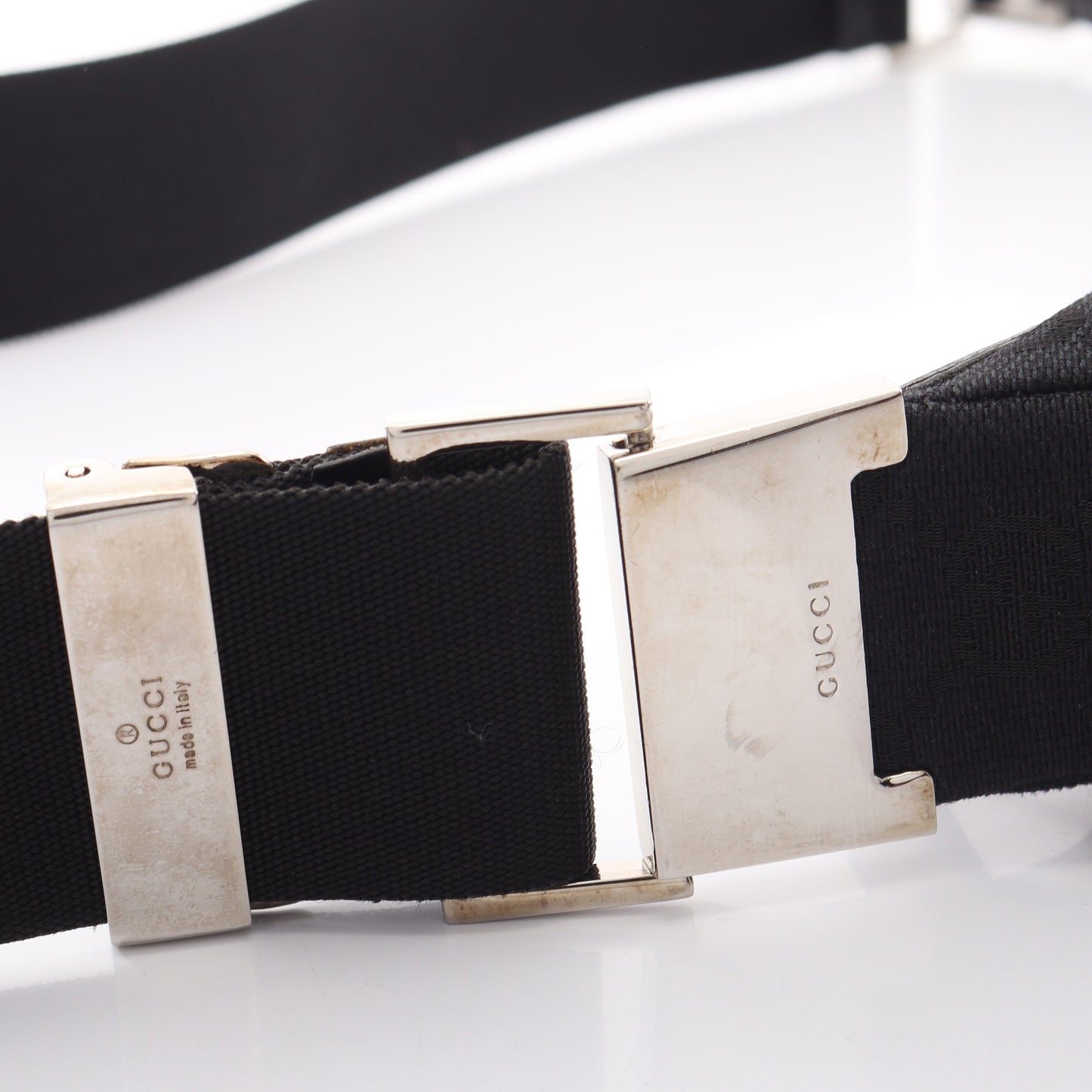 GGキャンバス ショルダーバッグ キャンバス レザー ブラック グッチ バッグ GUCCI