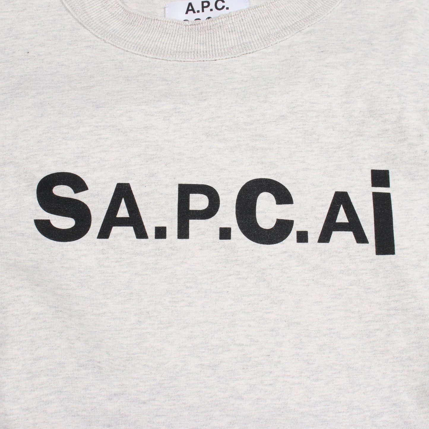 sacai × A.P.C. KIYO LOGO SIDEZIP 21SS 半袖Tシャツ コットン ライトグレー サカイ