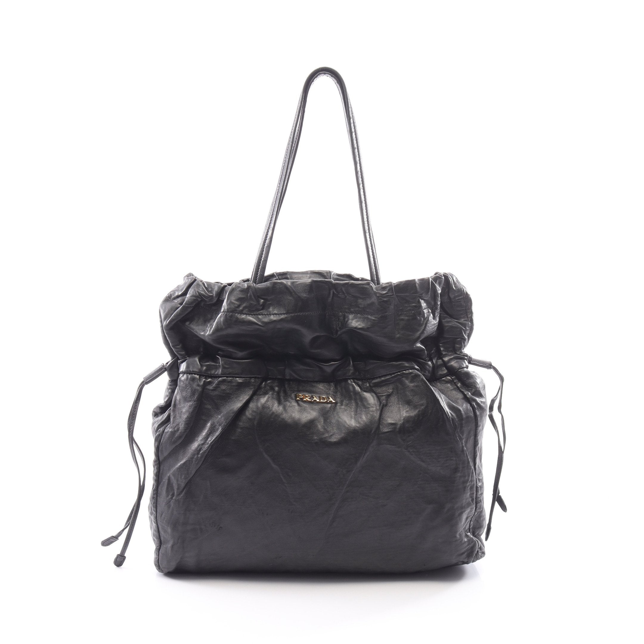 NAPPA ANTIQUE ショルダーバッグ トートバッグ レザー ブラック プラダ