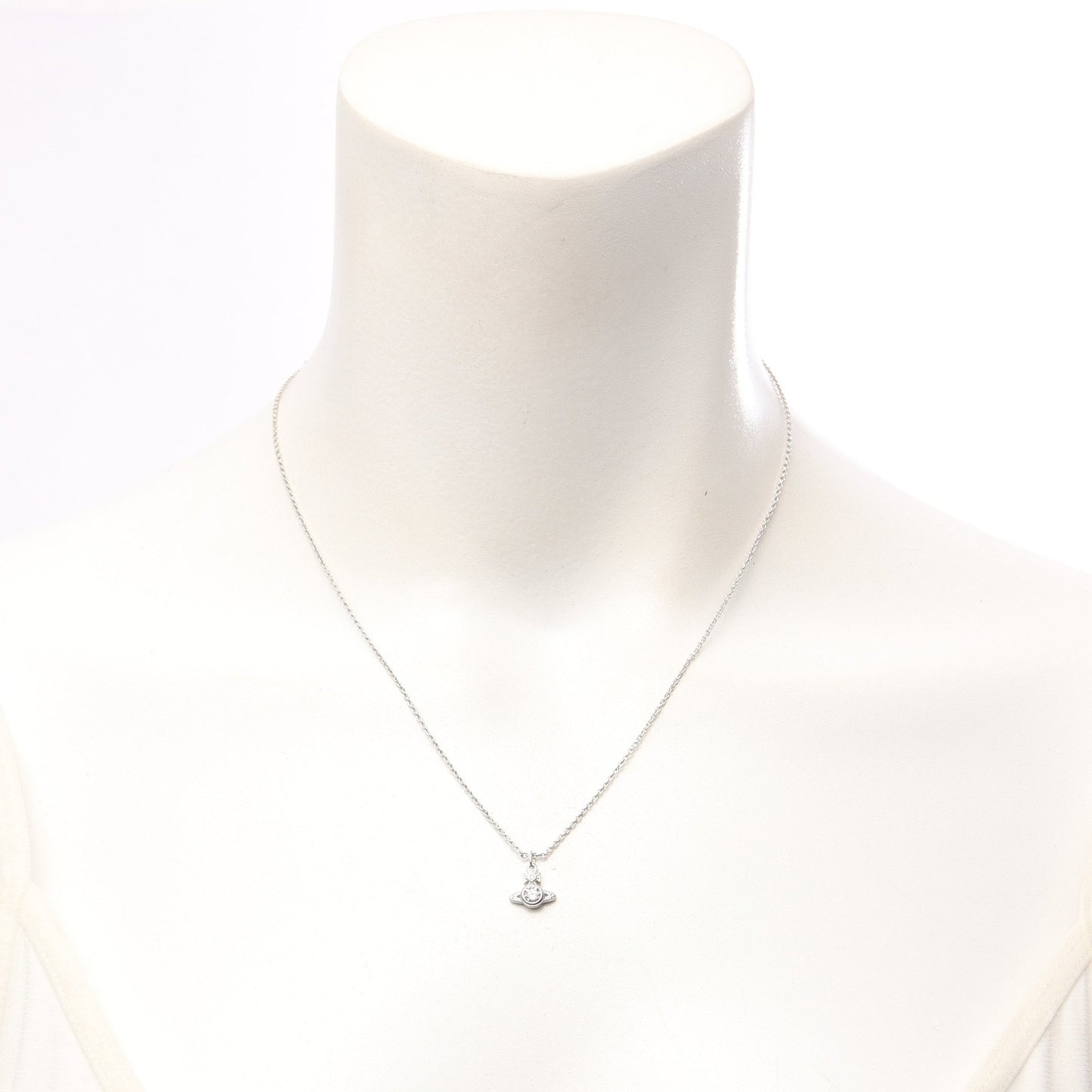 LONDON ORB PENDANT ネックレス ラインストーン シルバー クリア ヴィヴィアンウエストウッド